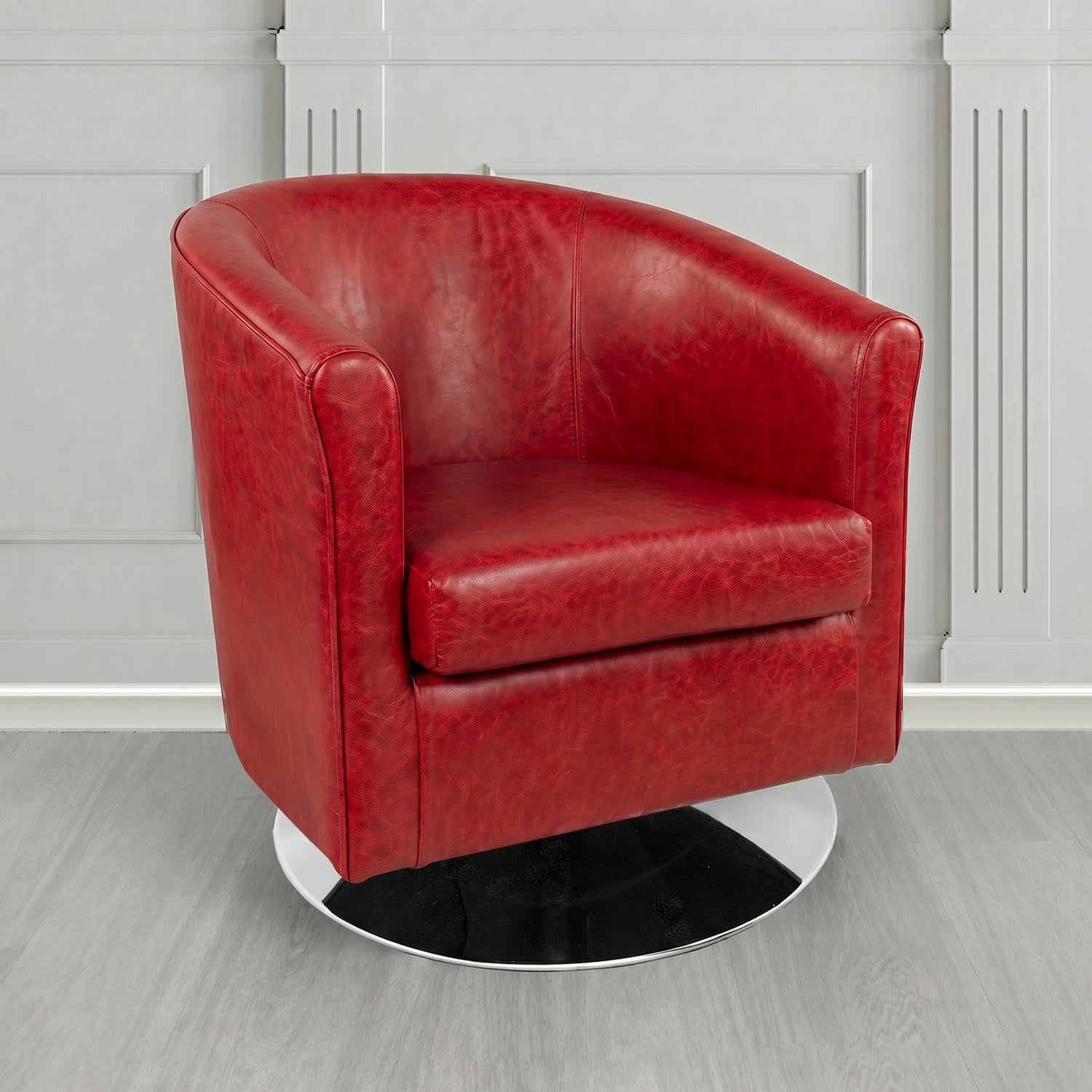 Tuscany Swivel Tub Chair in Crest Leather Old English Crib 5 Genuine Leather