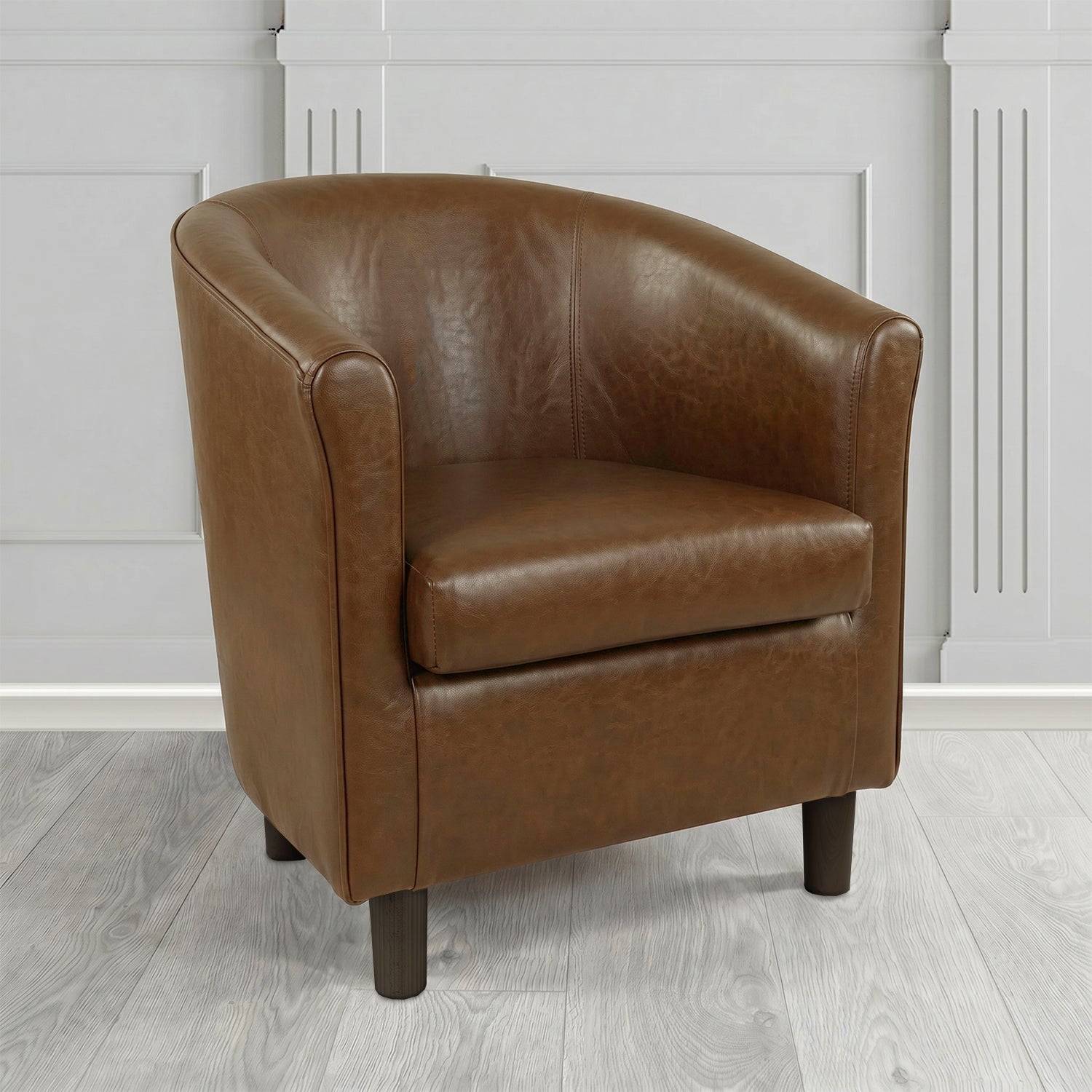 Tuscany Tub Chair in Crest Leather Old English Crib 5 Genuine Leather