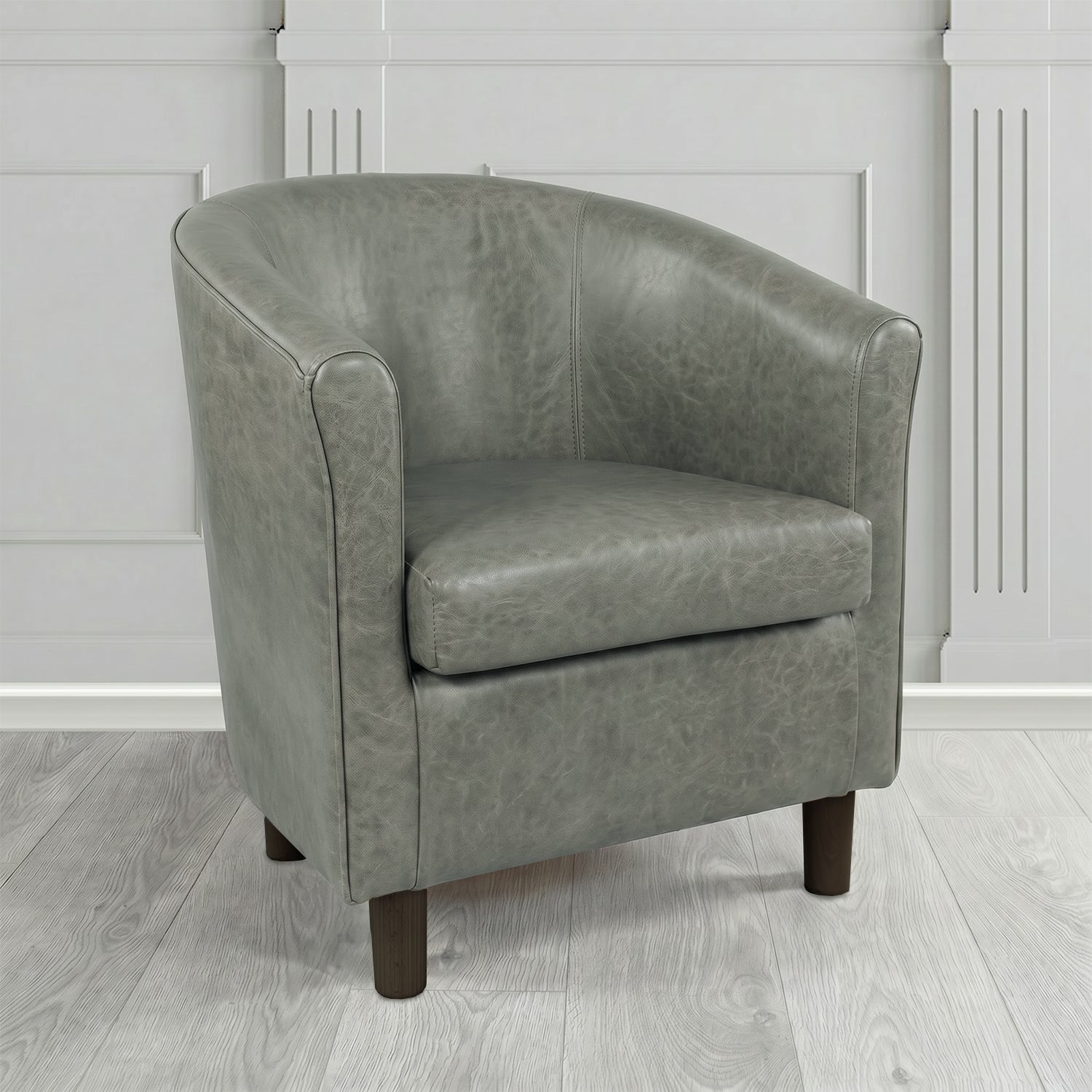 Tuscany Tub Chair in Crest Leather Old English Crib 5 Genuine Leather