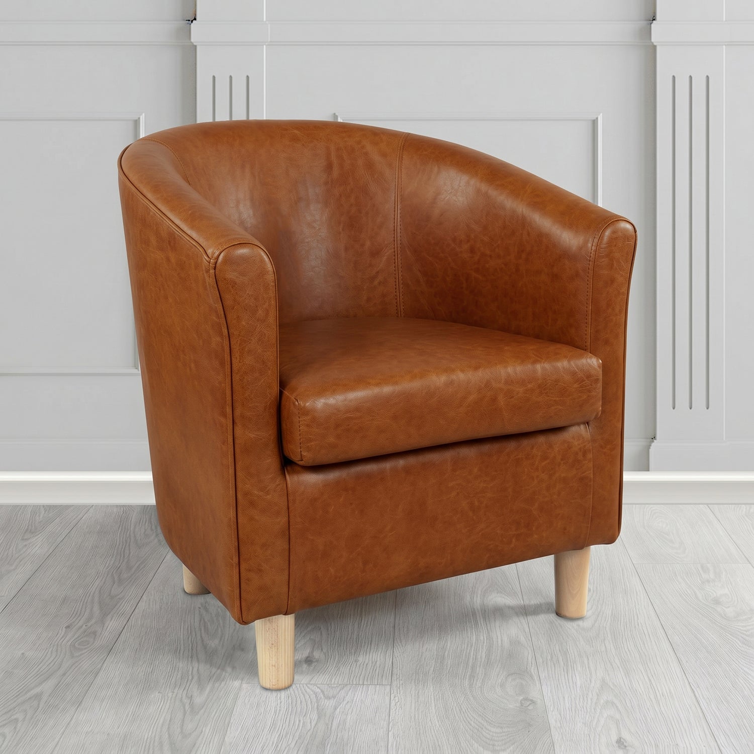 Tuscany Tub Chair in Crest Leather Old English Crib 5 Genuine Leather