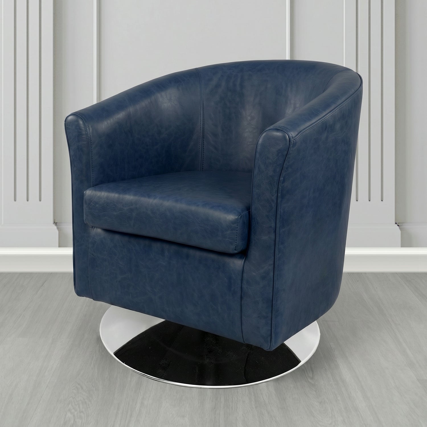 Tuscany Swivel Tub Chair in Crest Leather Old English Crib 5 Genuine Leather