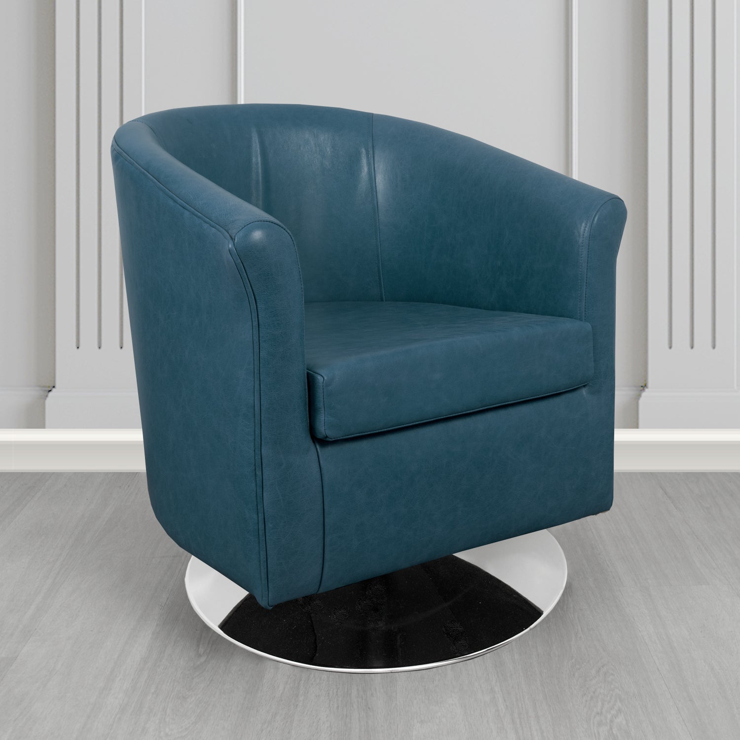 Tuscany Swivel Tub Chair in Crest Leather Old English Crib 5 Genuine Leather