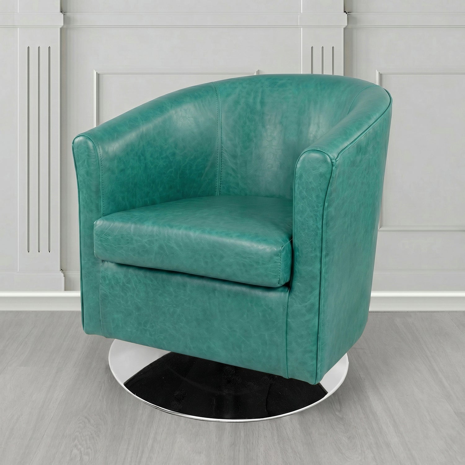 Tuscany Swivel Tub Chair in Crest Leather Old English Crib 5 Genuine Leather