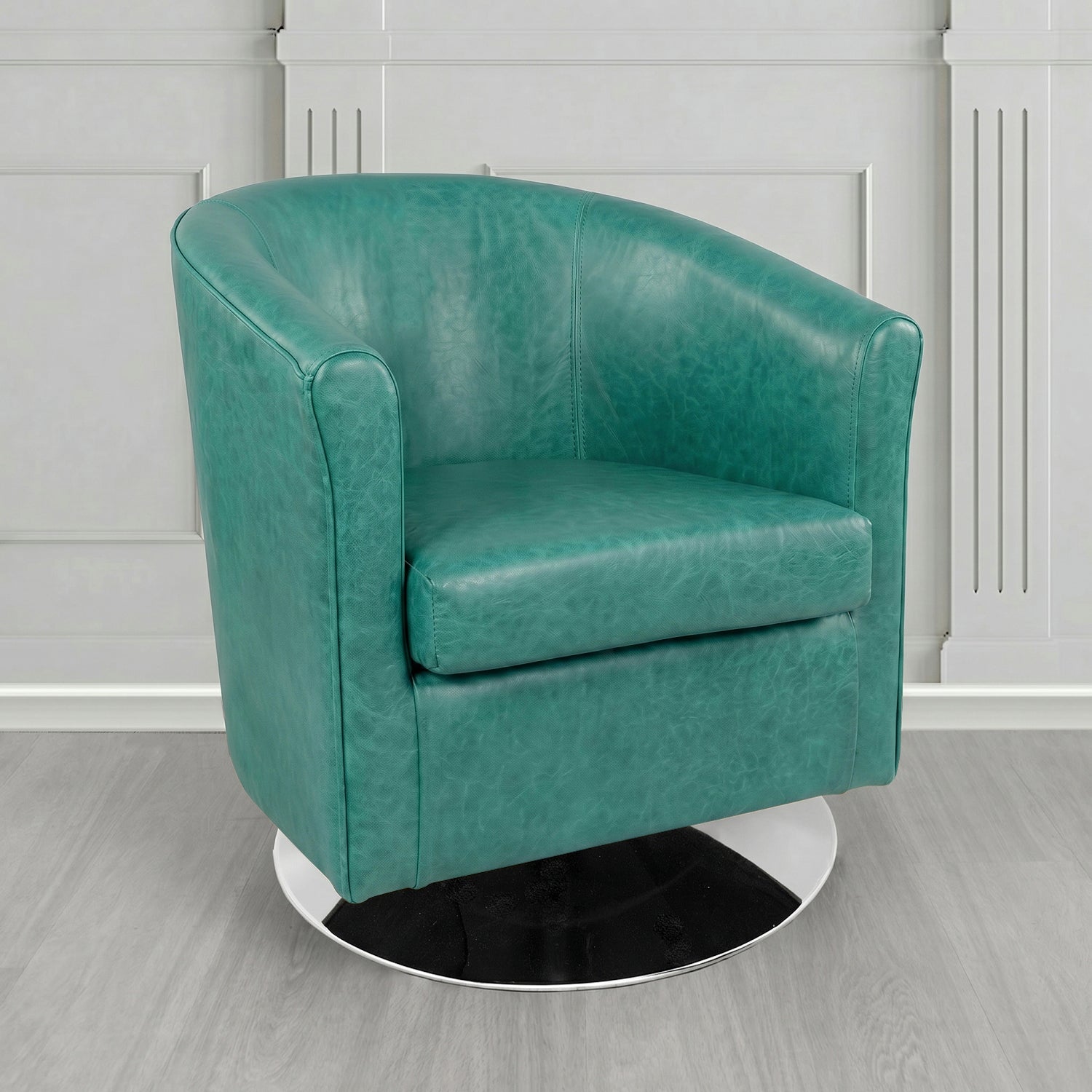 Tuscany Swivel Tub Chair in Crest Leather Old English Crib 5 Genuine Leather