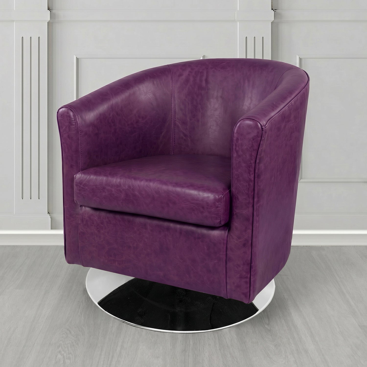 Tuscany Swivel Tub Chair in Crest Leather Old English Crib 5 Genuine Leather
