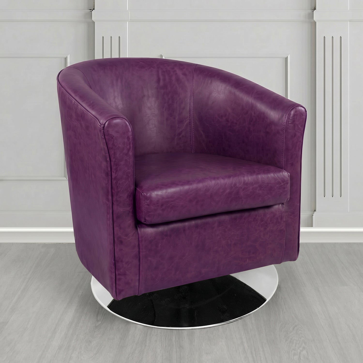 Tuscany Swivel Tub Chair in Crest Leather Old English Crib 5 Genuine Leather