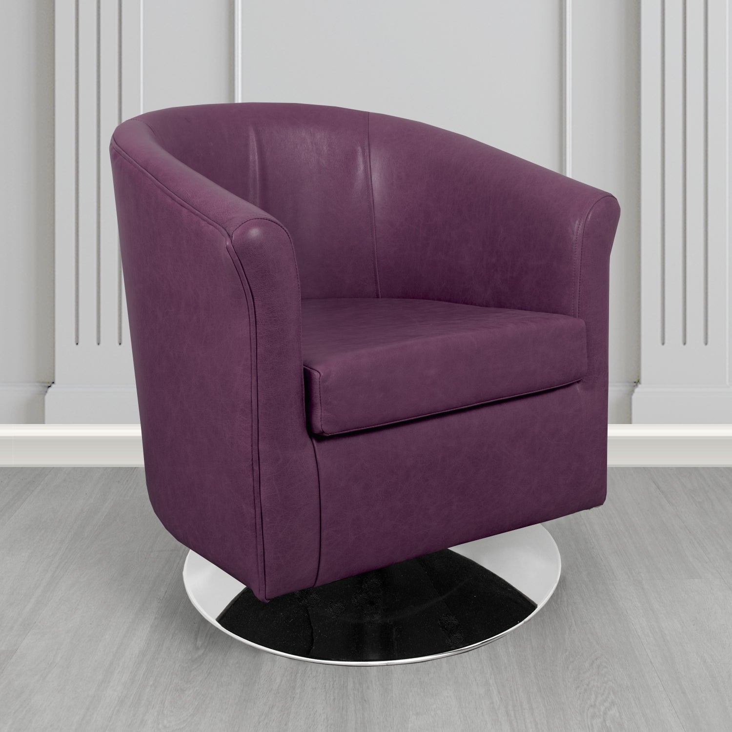 Tuscany Swivel Tub Chair in Crest Leather Old English Crib 5 Genuine Leather