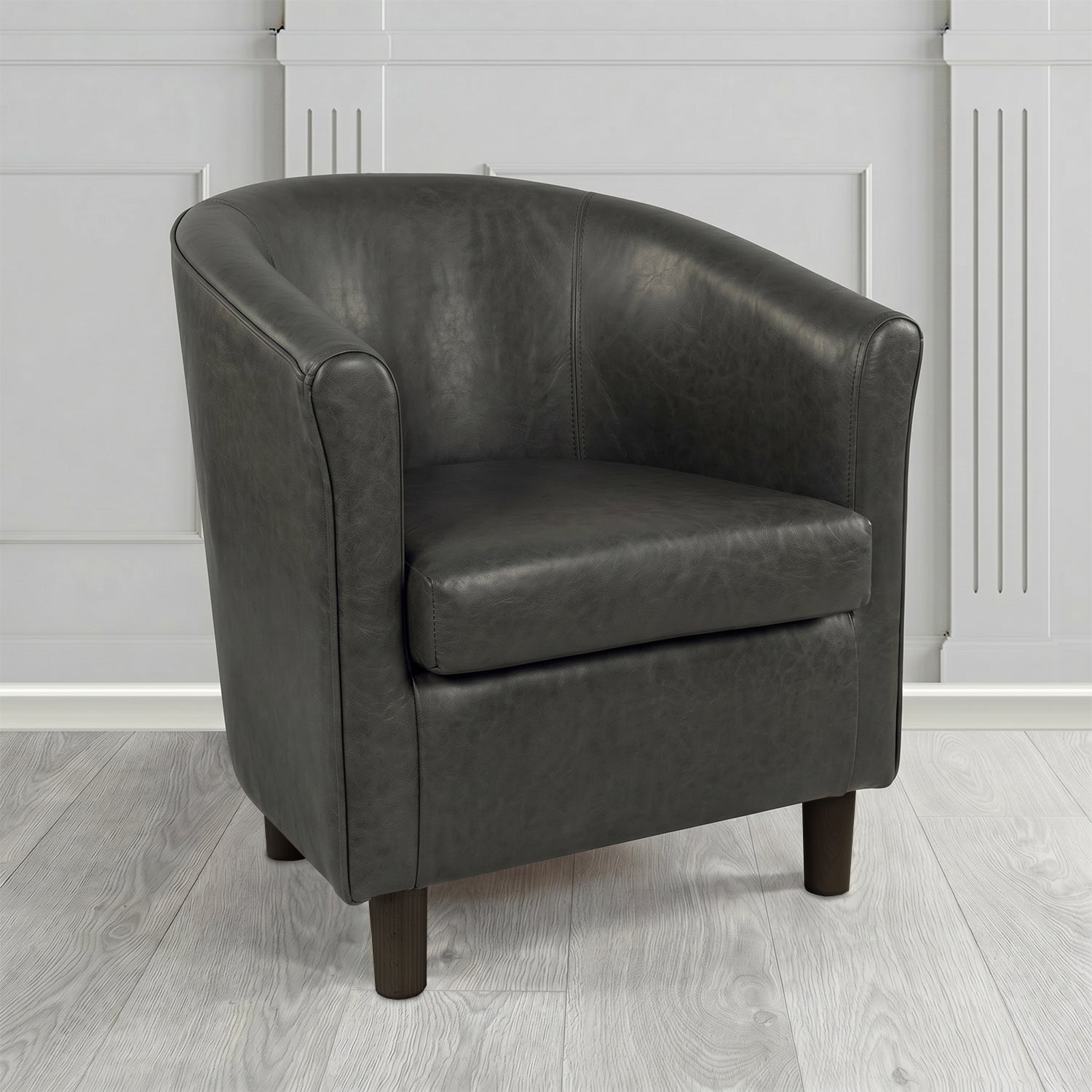 Tuscany Tub Chair in Crest Leather Old English Crib 5 Genuine Leather