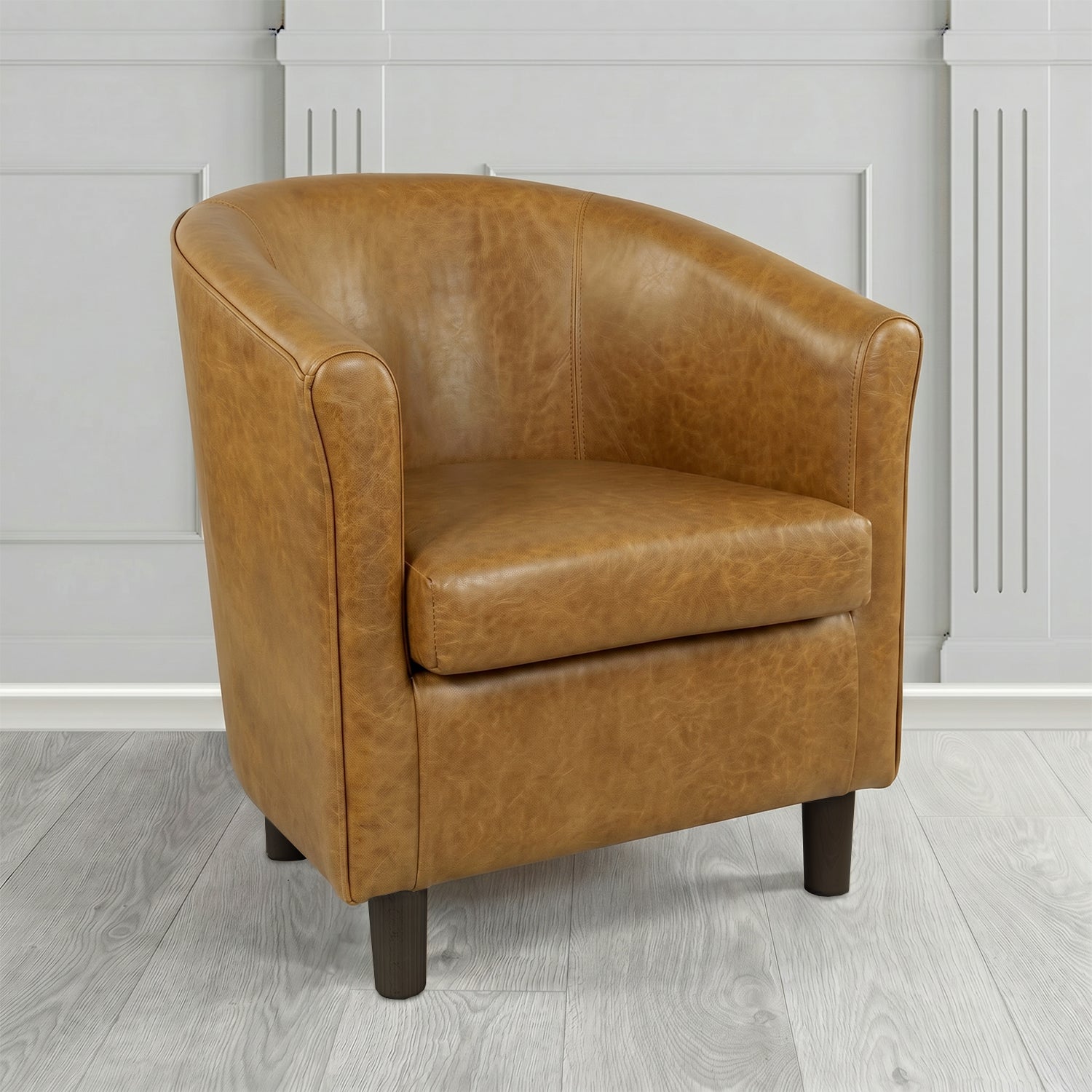 Tuscany Tub Chair in Crest Leather Old English Crib 5 Genuine Leather