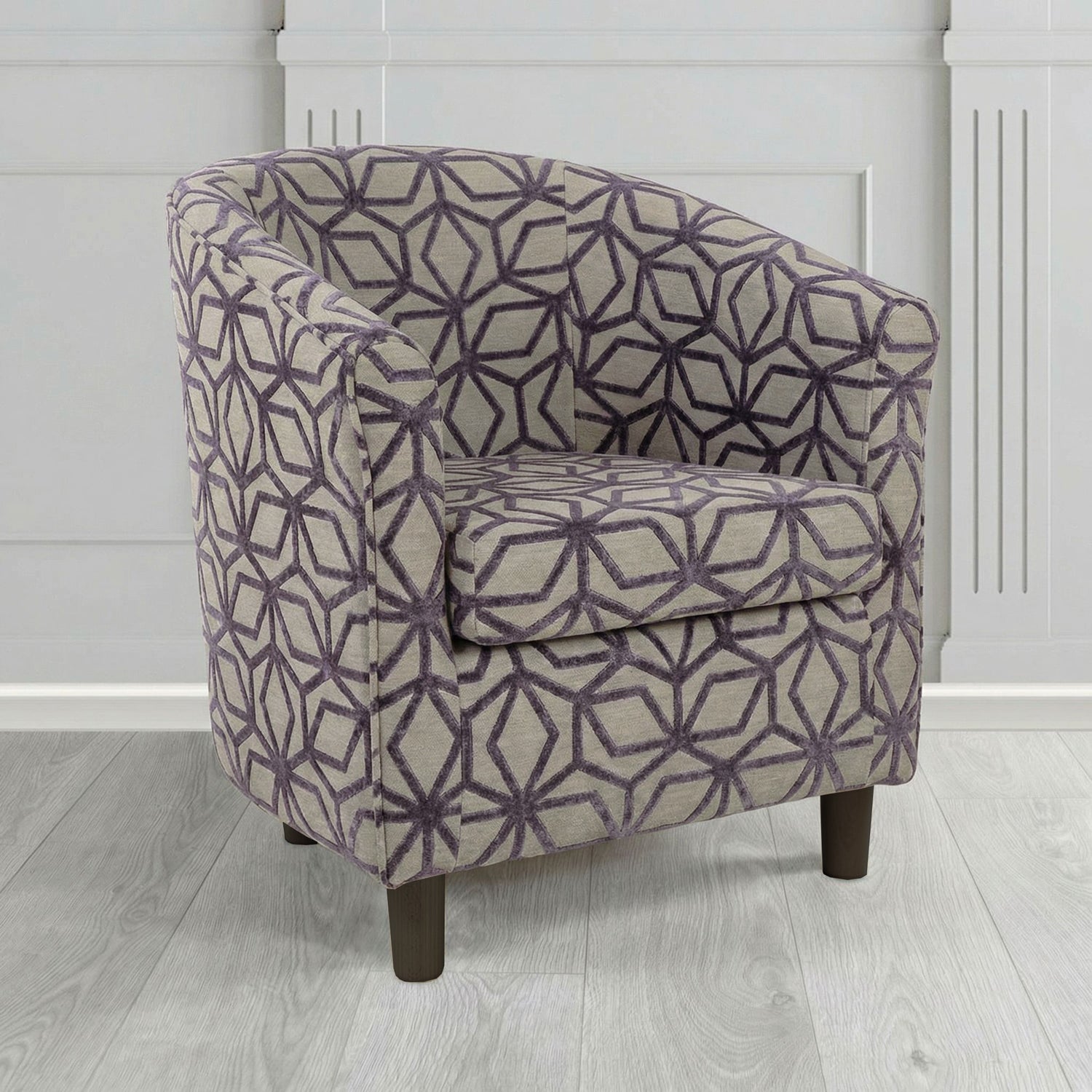 Tuscany Tub Chair in Panaz Fabrics Lexington Corinthia Geometric Crib 5 Velvet Fabric
