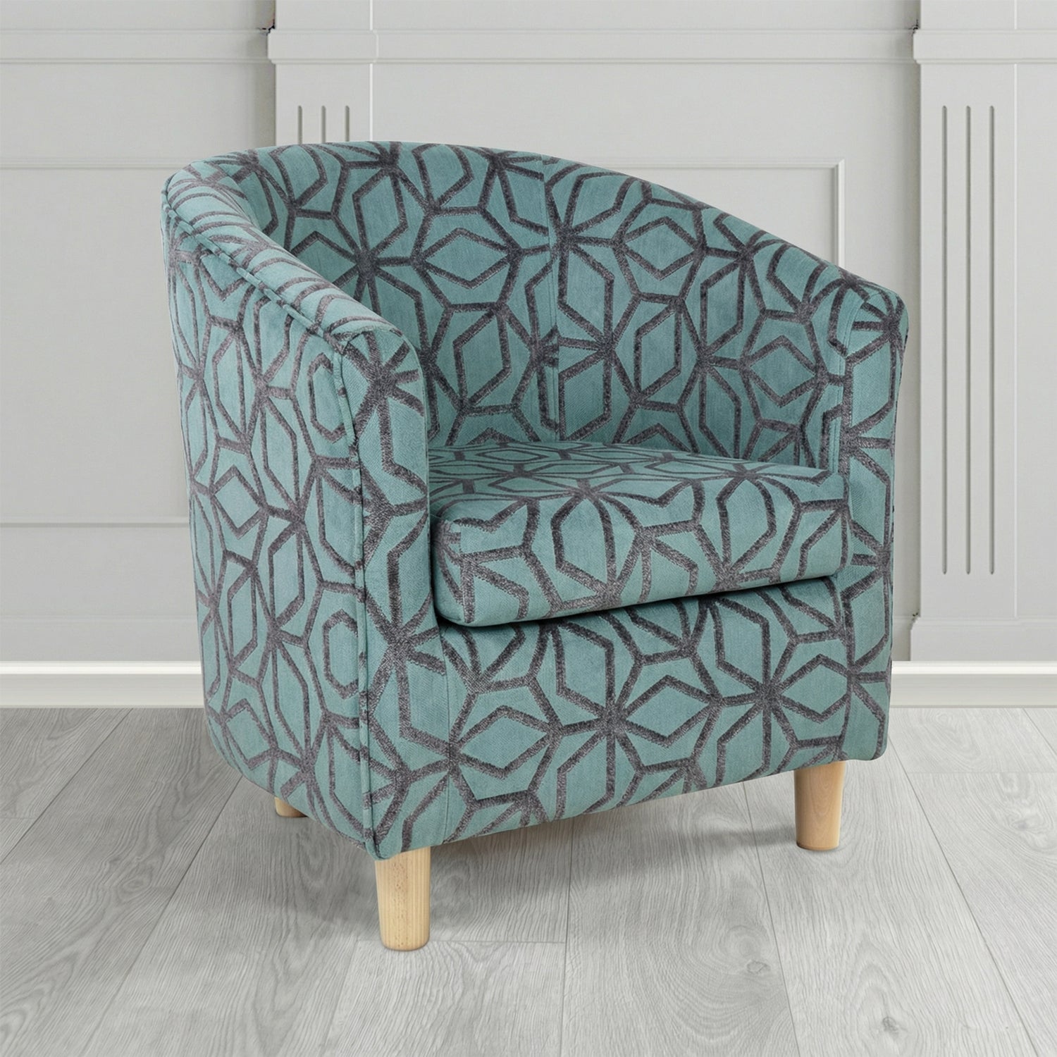 Tuscany Tub Chair in Panaz Fabrics Lexington Corinthia Geometric Crib 5 Velvet Fabric