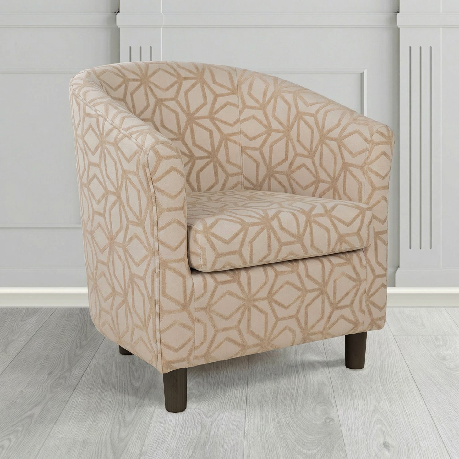 Tuscany Tub Chair in Panaz Fabrics Lexington Corinthia Geometric Crib 5 Velvet Fabric
