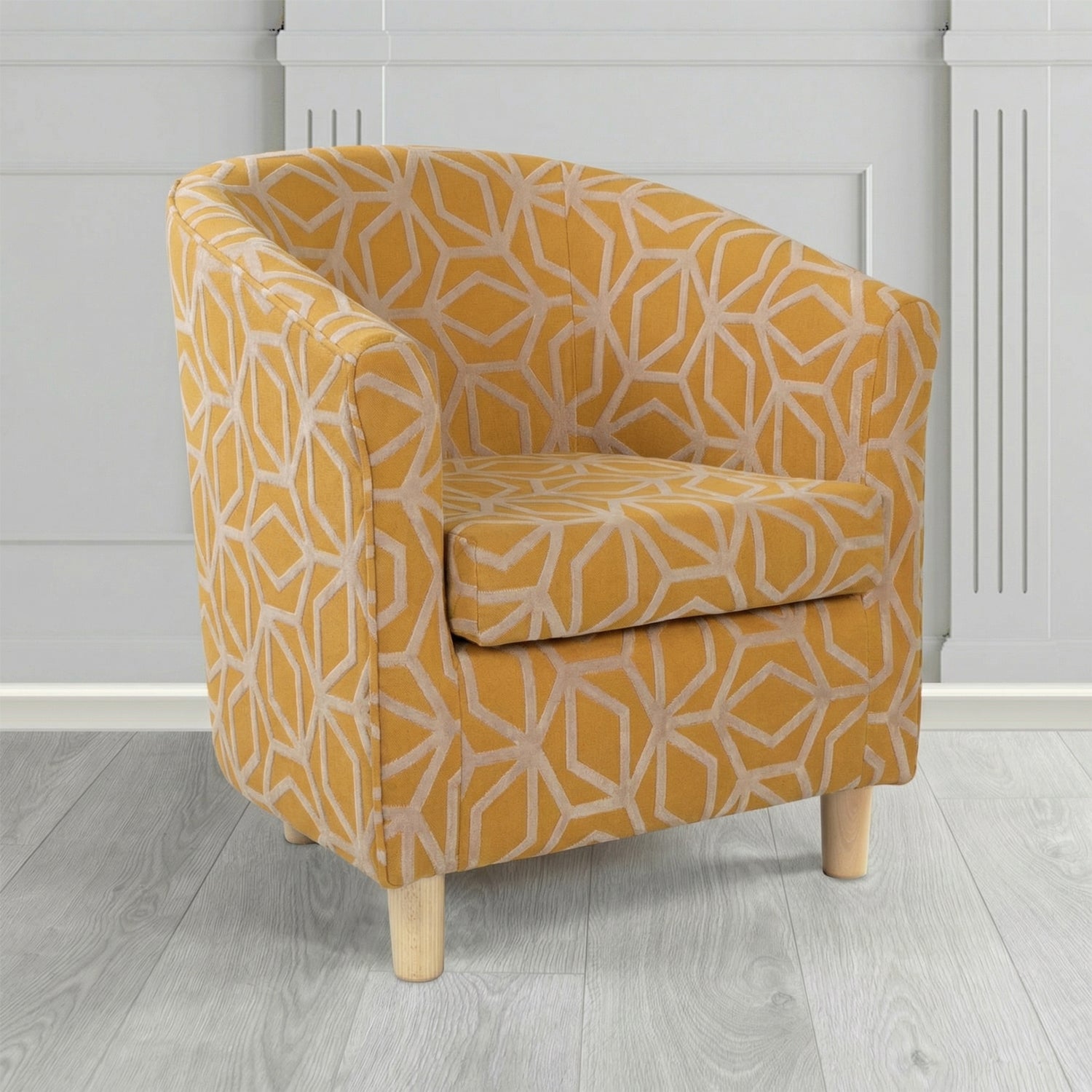 Tuscany Tub Chair in Panaz Fabrics Lexington Corinthia Geometric Crib 5 Velvet Fabric