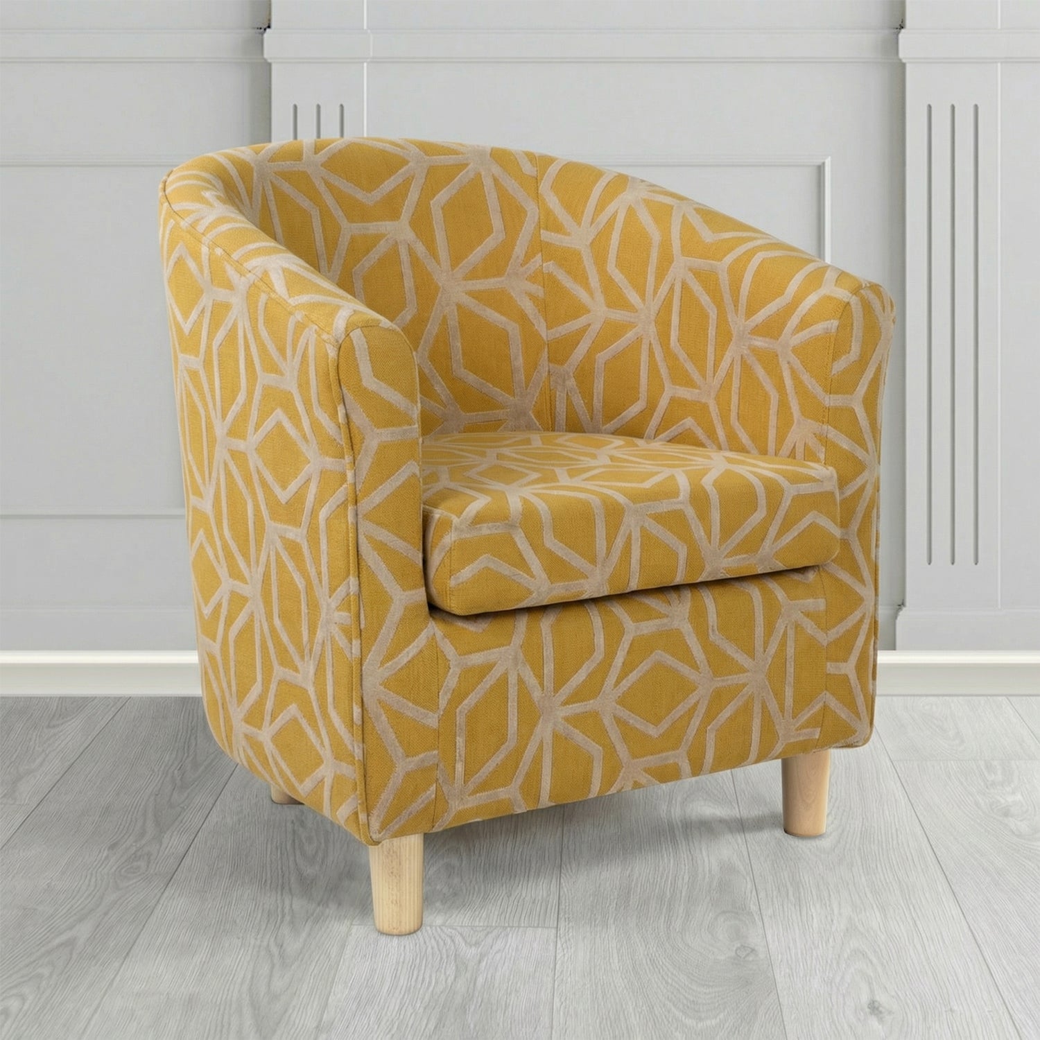 Tuscany Tub Chair in Panaz Fabrics Lexington Corinthia Geometric Crib 5 Velvet Fabric