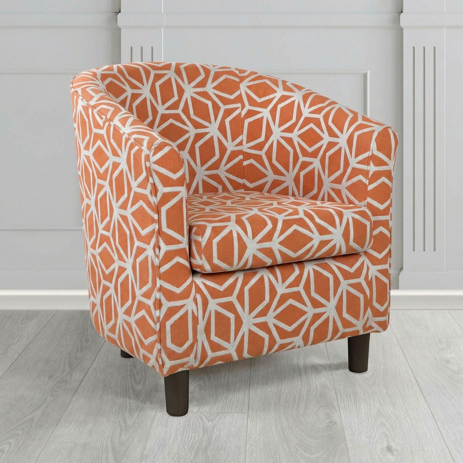 Tuscany Tub Chair in Panaz Fabrics Lexington Corinthia Geometric Crib 5 Velvet Fabric