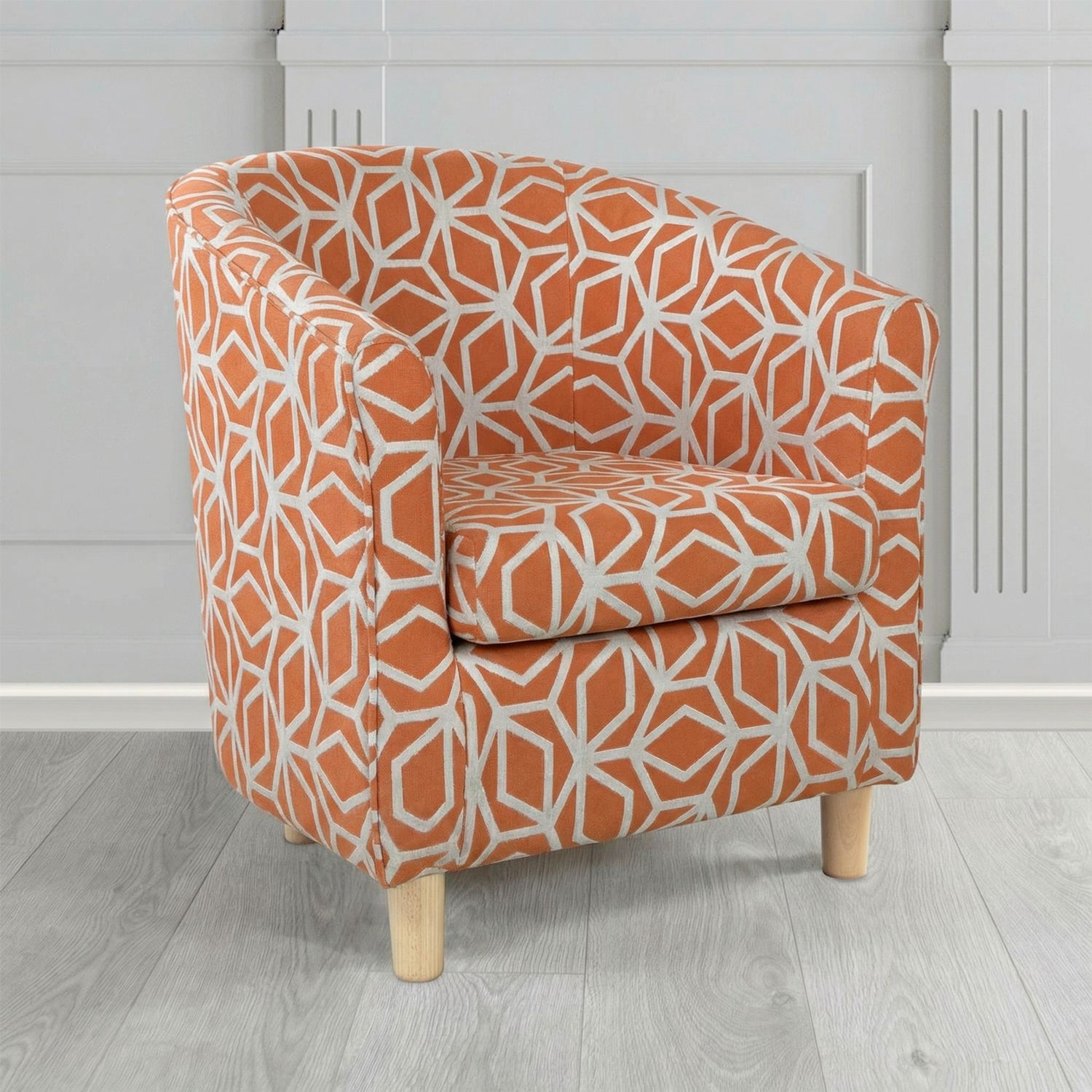 Tuscany Tub Chair in Panaz Fabrics Lexington Corinthia Geometric Crib 5 Velvet Fabric