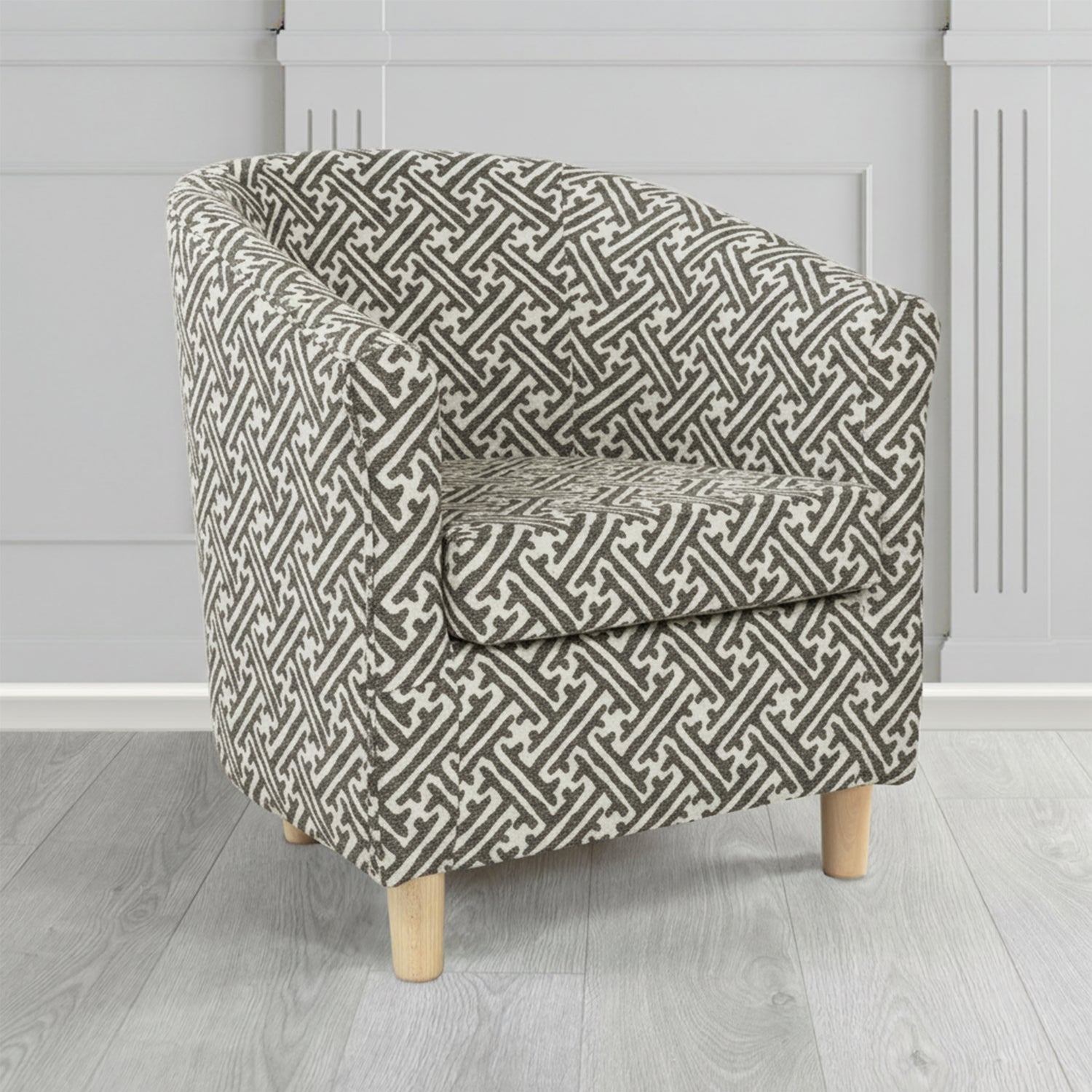 Tuscany Tub Chair in Fryett's Paulo Geometric Pattern Fabric