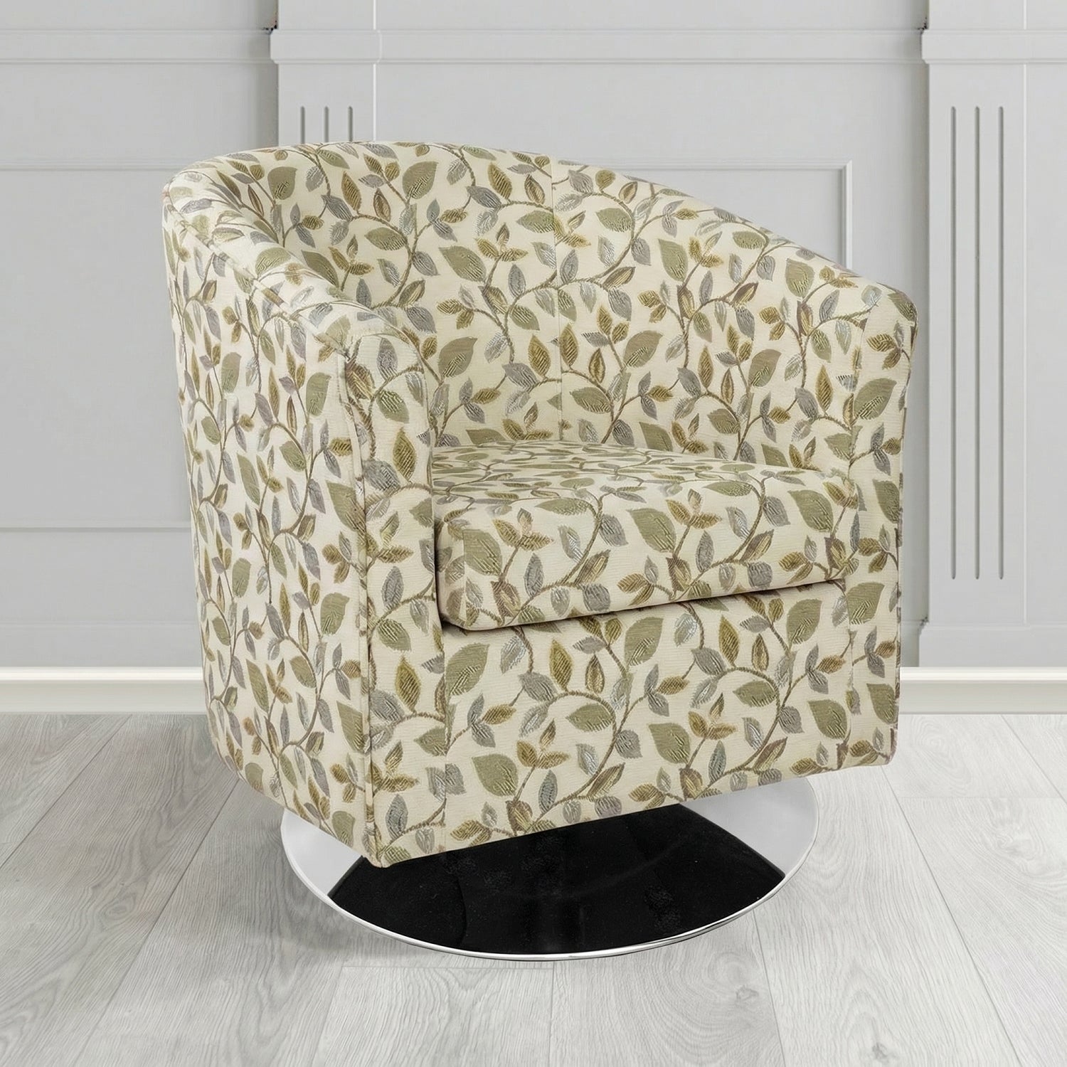 Tuscany Swivel Tub Chair in Porter and Stone Vercelli Floral Fabric