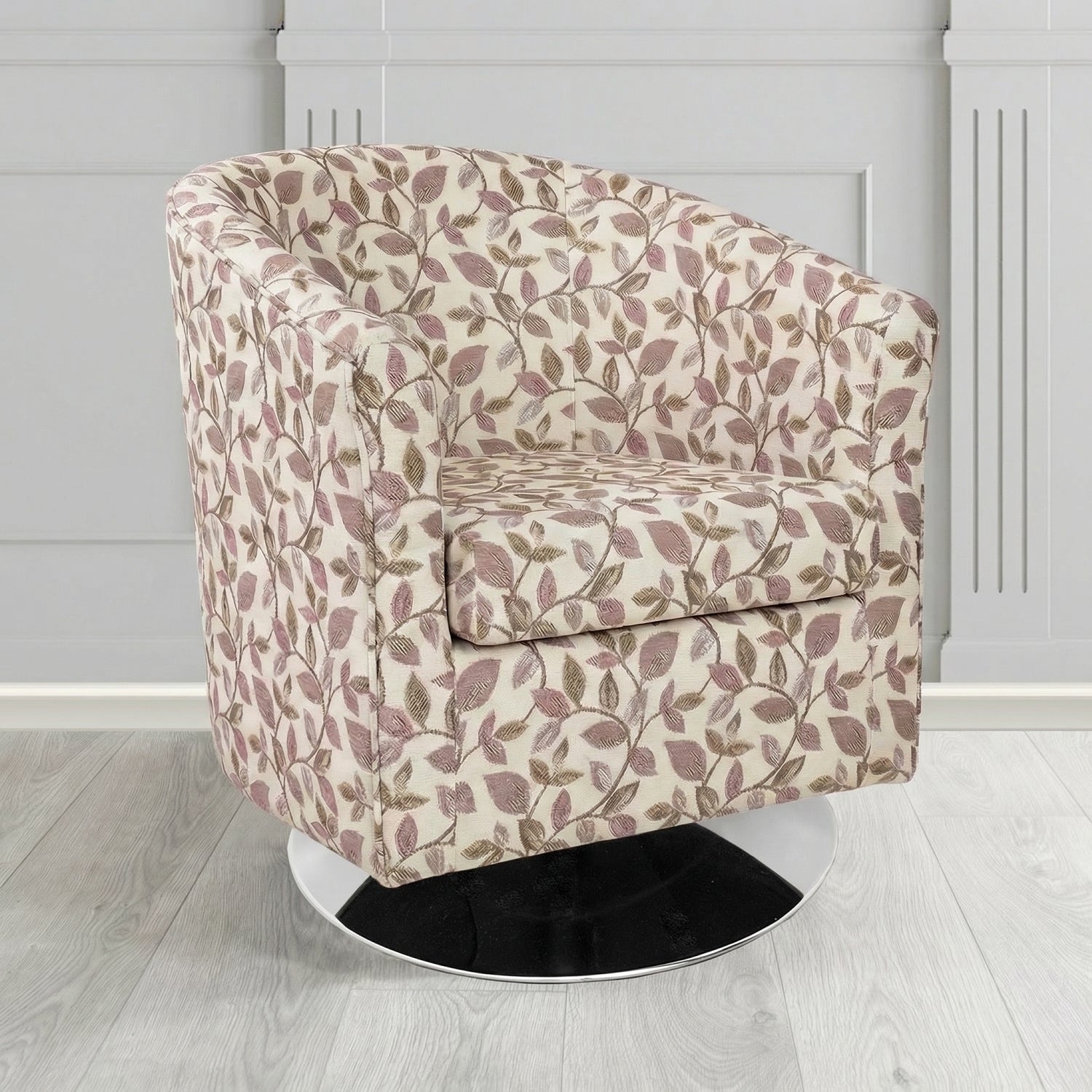 Tuscany Swivel Tub Chair in Porter and Stone Vercelli Floral Fabric