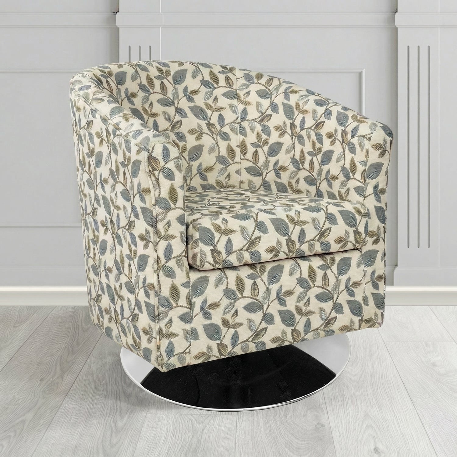 Tuscany Swivel Tub Chair in Porter and Stone Vercelli Floral Fabric
