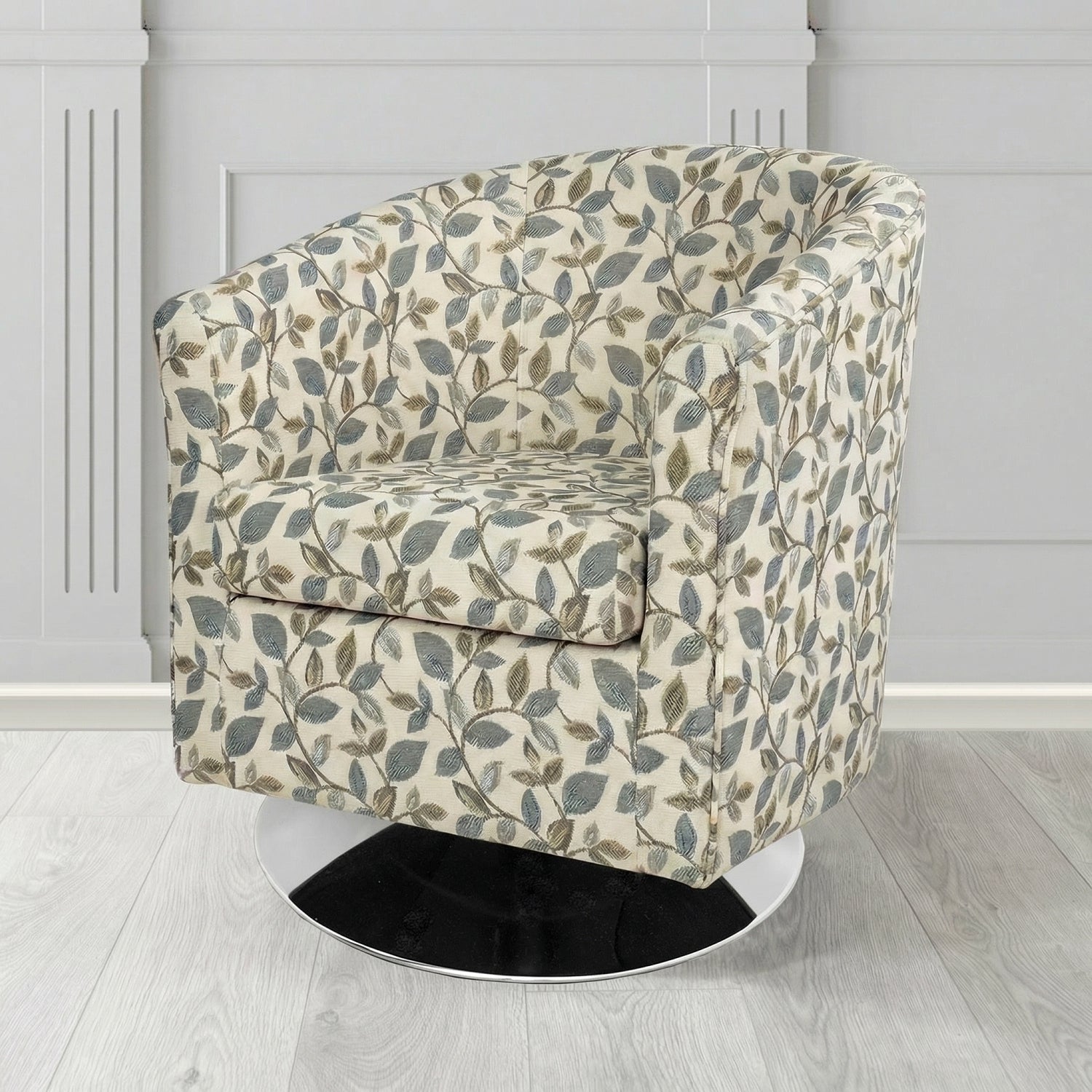 Tuscany Swivel Tub Chair in Porter and Stone Vercelli Floral Fabric