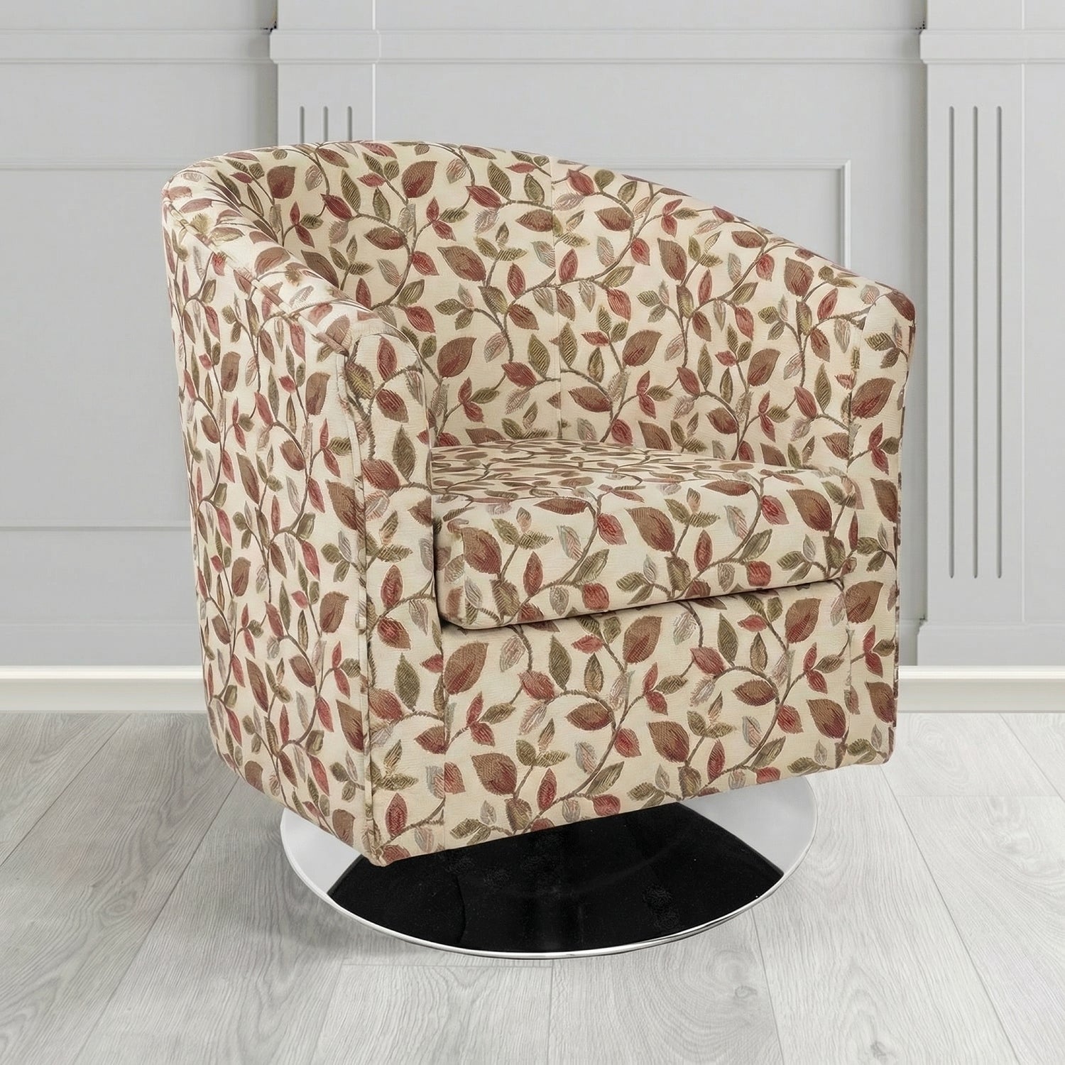 Tuscany Swivel Tub Chair in Porter and Stone Vercelli Floral Fabric