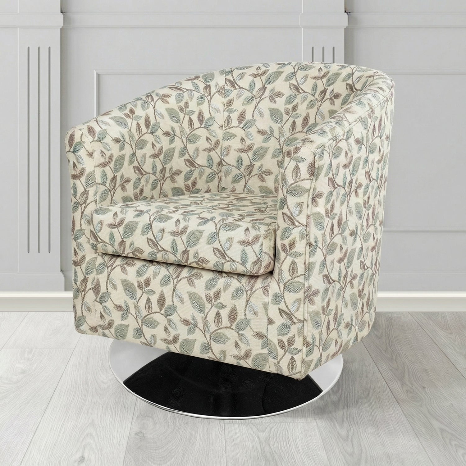 Tuscany Swivel Tub Chair in Porter and Stone Vercelli Floral Fabric