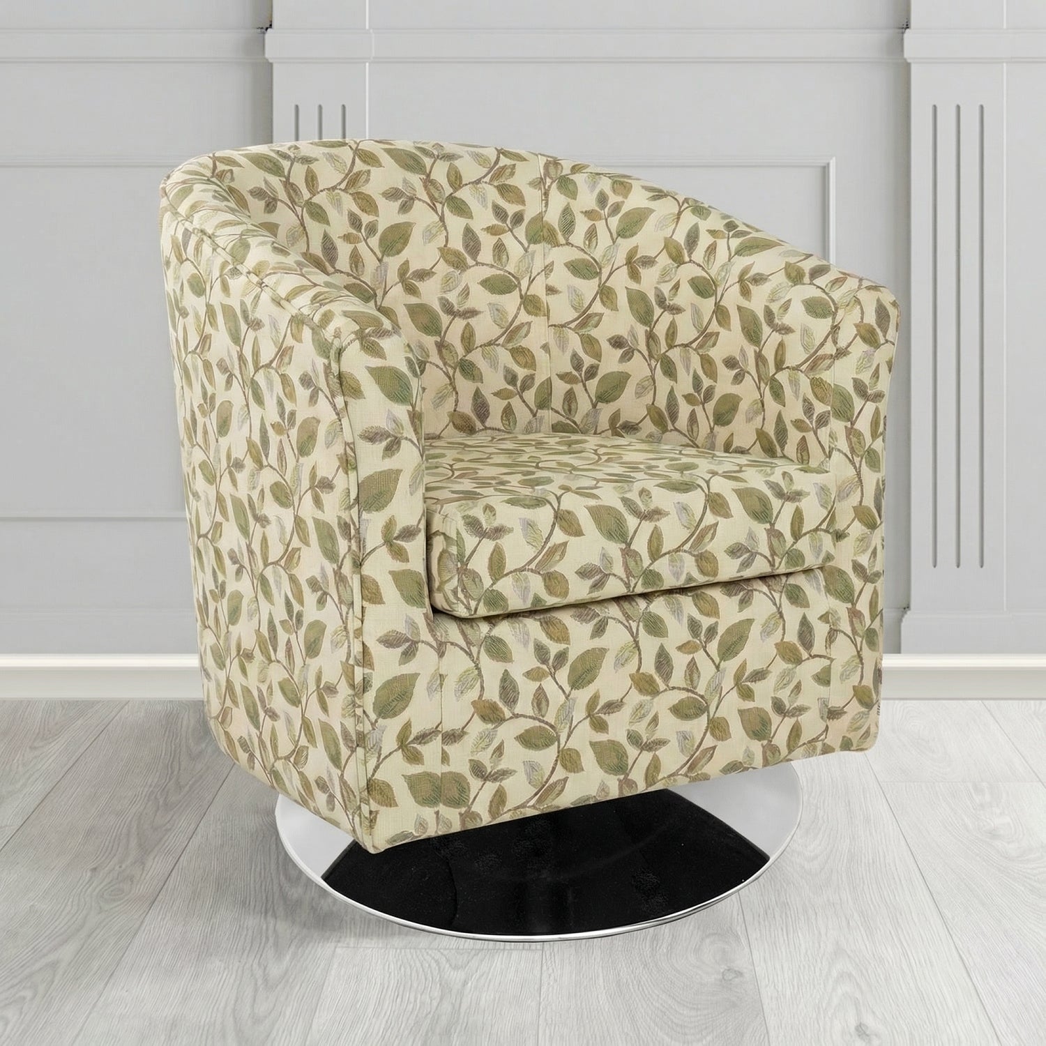 Tuscany Swivel Tub Chair in Porter and Stone Vercelli Floral Fabric
