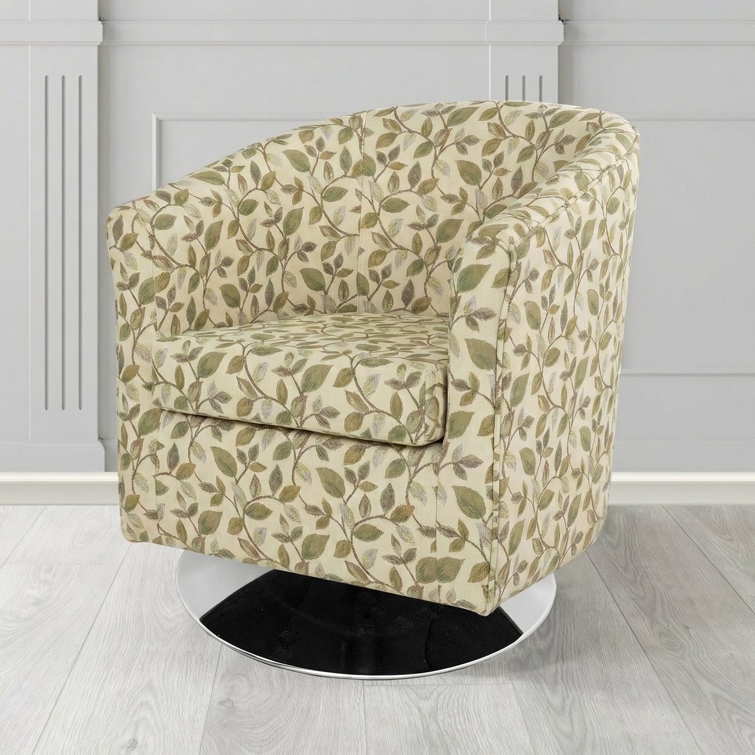 Tuscany Swivel Tub Chair in Porter and Stone Vercelli Floral Fabric