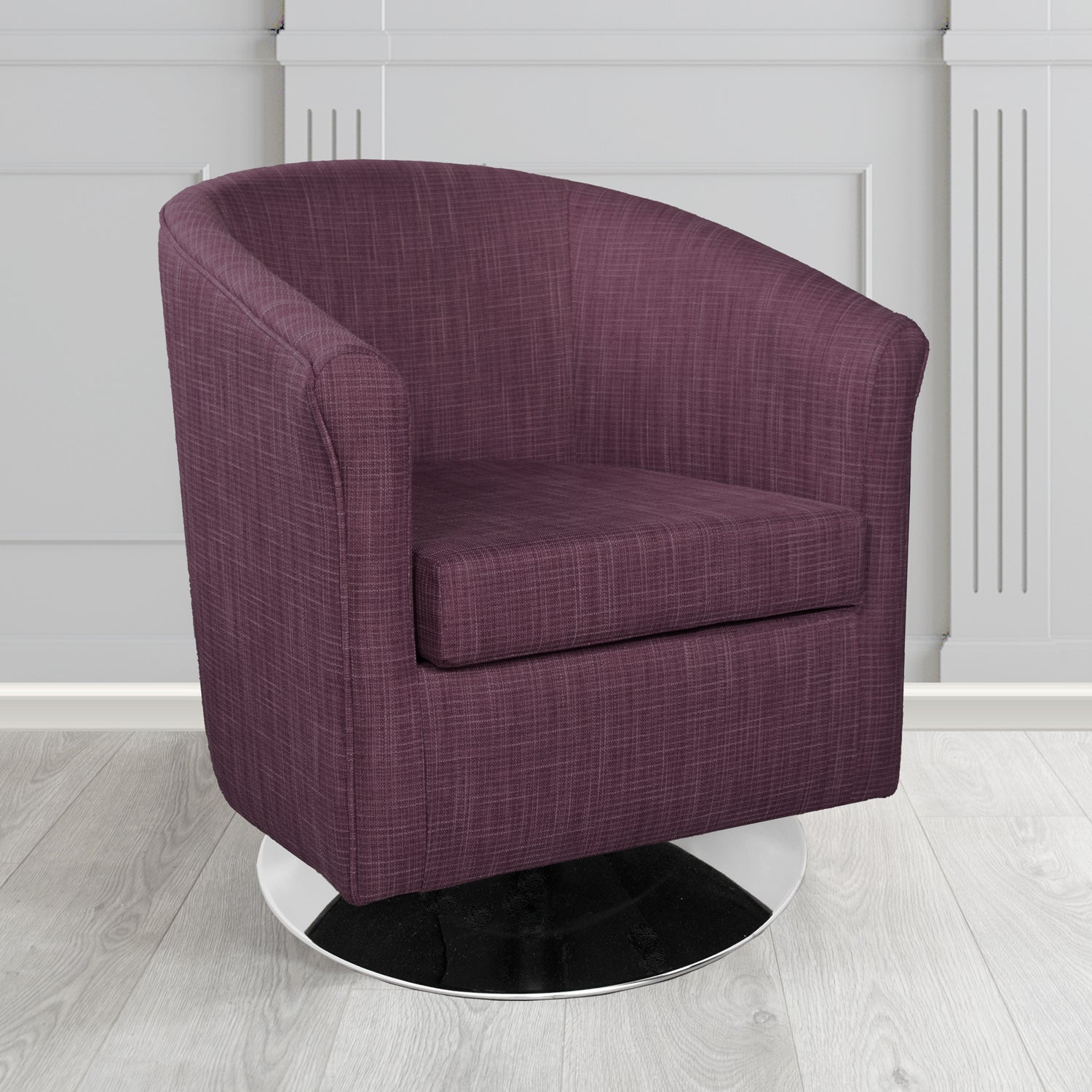 Tuscany Swivel Tub Chair in Chieftain Fabrics Ravel Contract Crib 5 Fabric - Antimicrobial & Water-Resistant