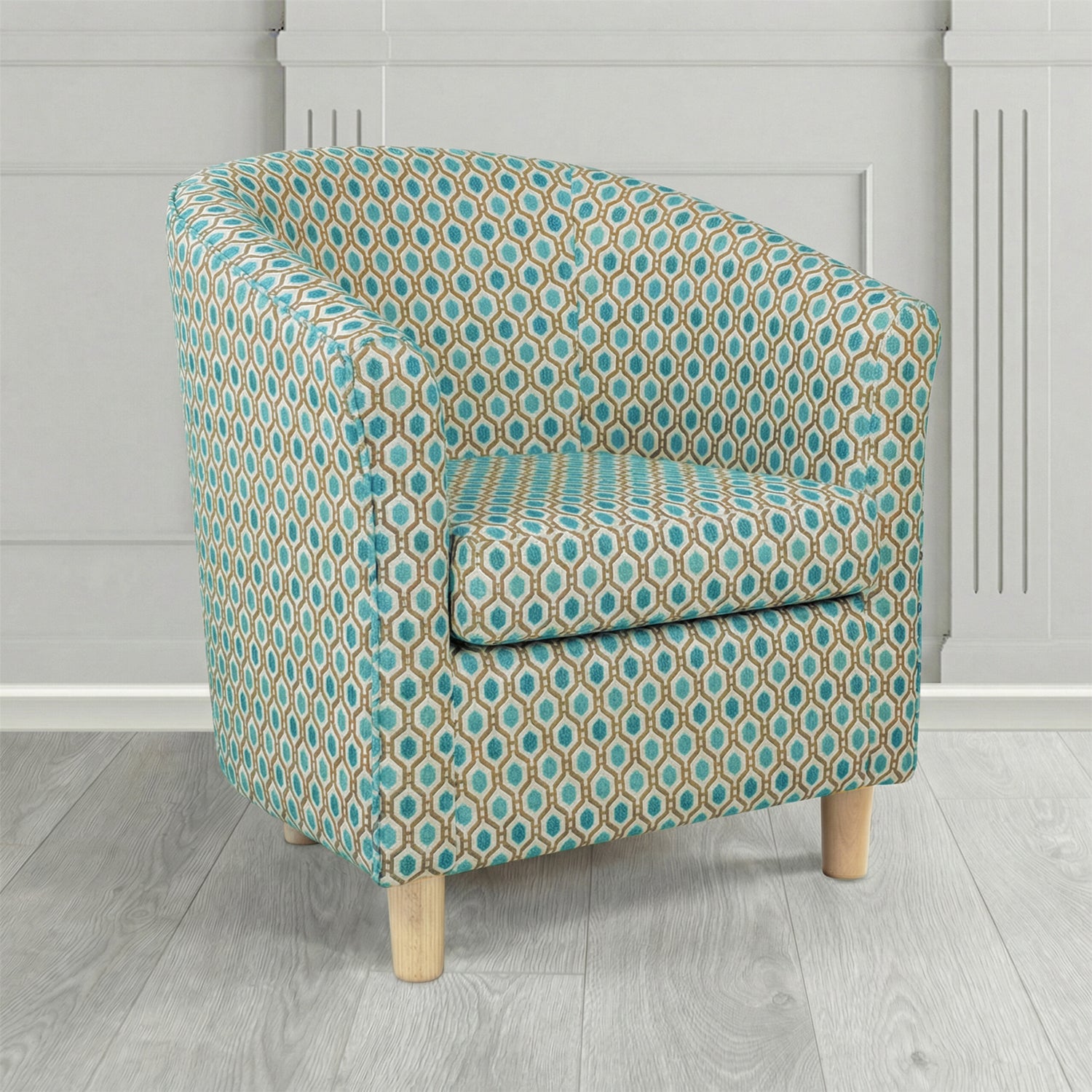 Tuscany Tub Chair in Fryett's Recco Geometric Pattern Fabric