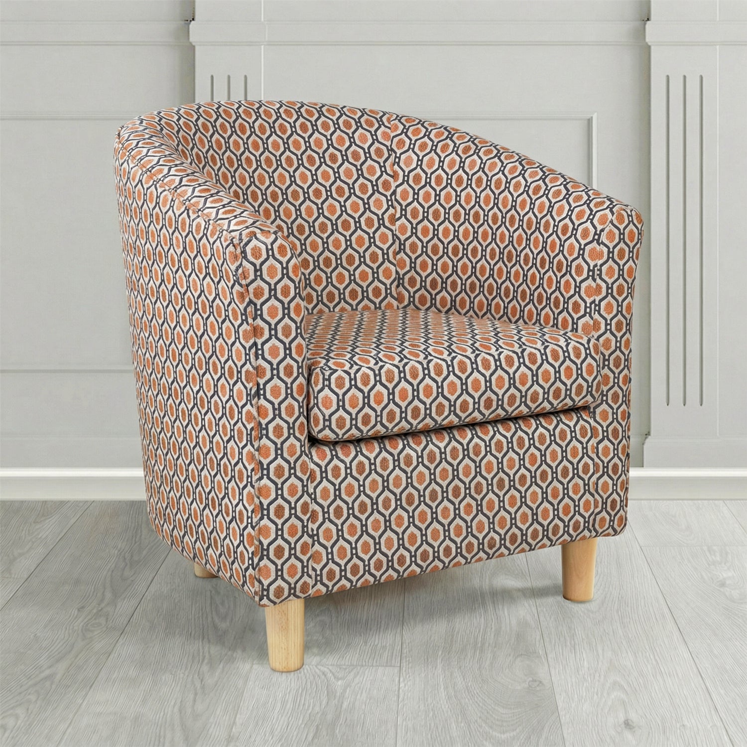 Tuscany Tub Chair in Fryett's Recco Geometric Pattern Fabric