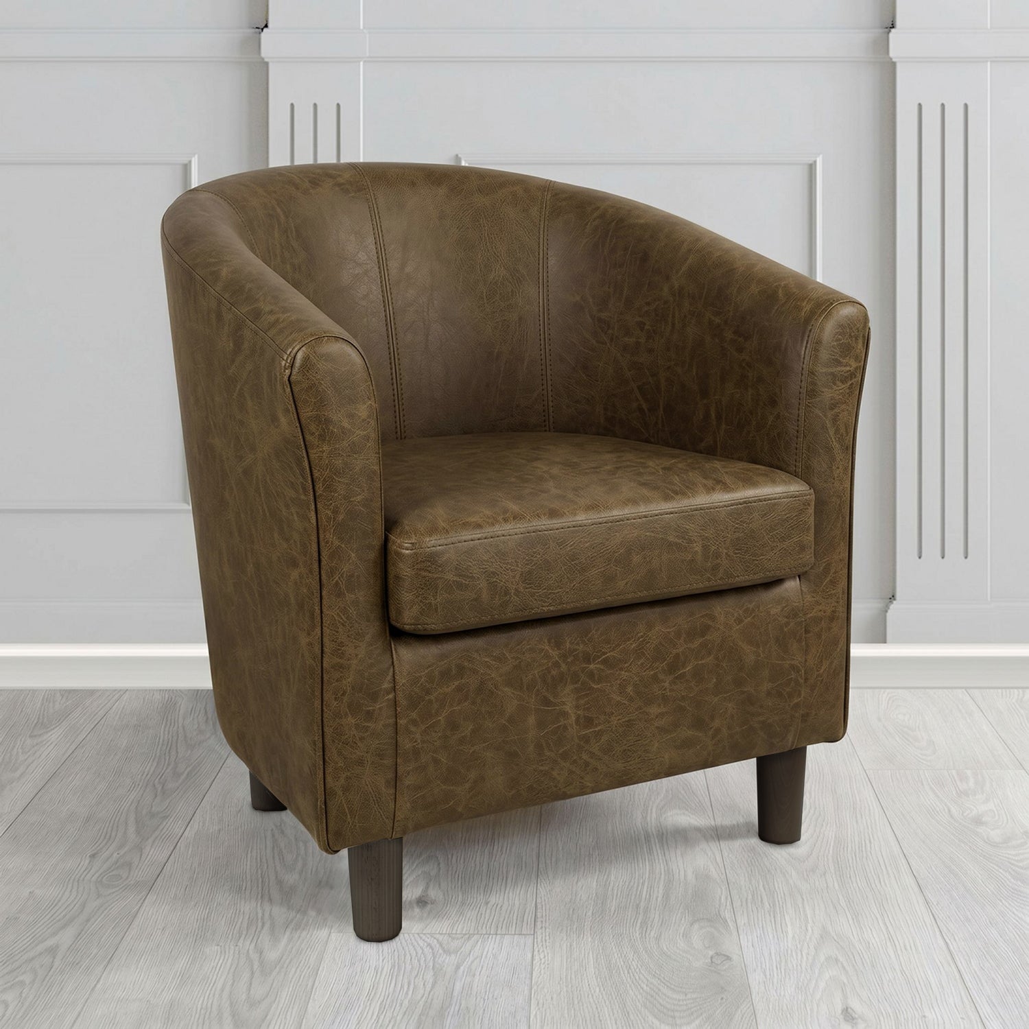 Tuscany Tub Chair in Crest Leather Saloon Semi-Aniline Crib 5 Genuine Leather