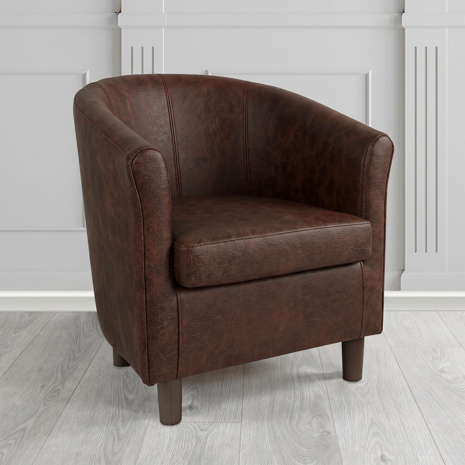 Tuscany Tub Chair in Crest Leather Saloon Semi-Aniline Crib 5 Genuine Leather