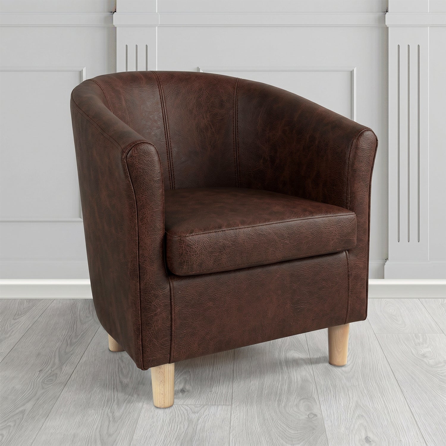 Tuscany Tub Chair in Crest Leather Saloon Semi-Aniline Crib 5 Genuine Leather