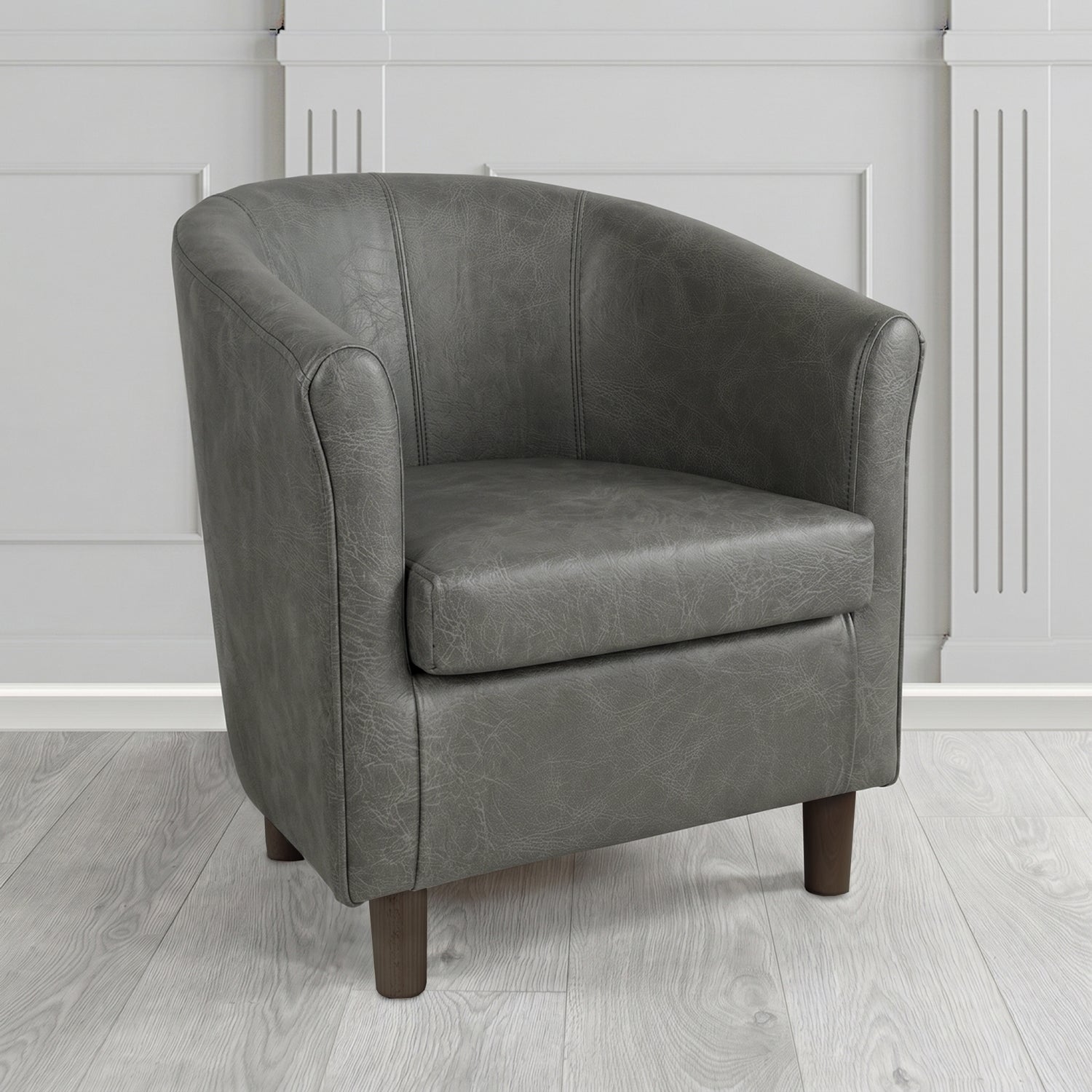 Tuscany Tub Chair in Crest Leather Saloon Semi-Aniline Crib 5 Genuine Leather