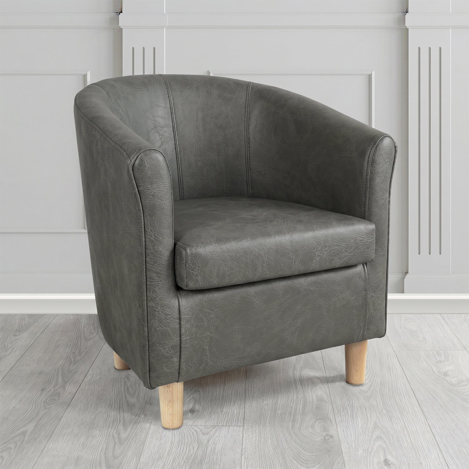 Tuscany Tub Chair in Crest Leather Saloon Semi-Aniline Crib 5 Genuine Leather