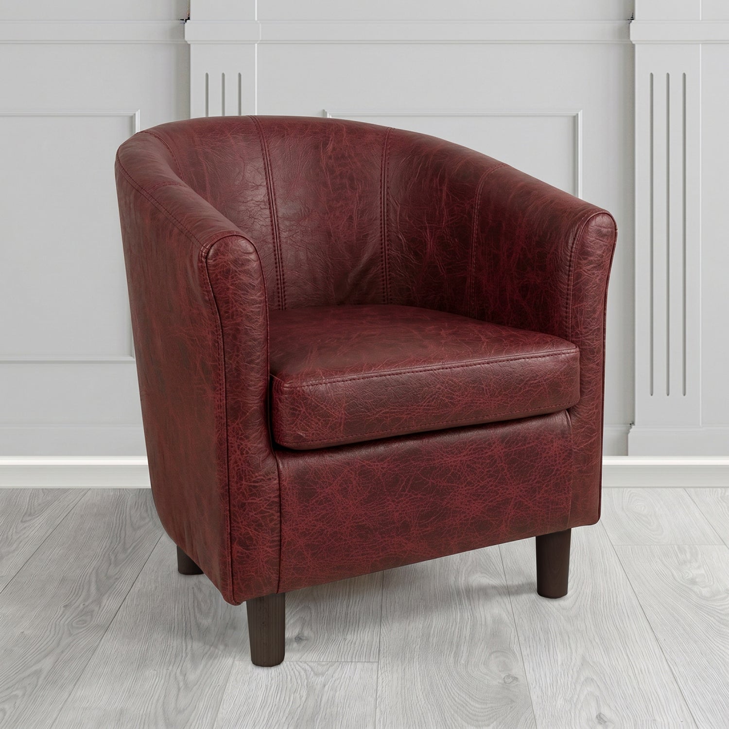 Tuscany Tub Chair in Crest Leather Saloon Semi-Aniline Crib 5 Genuine Leather