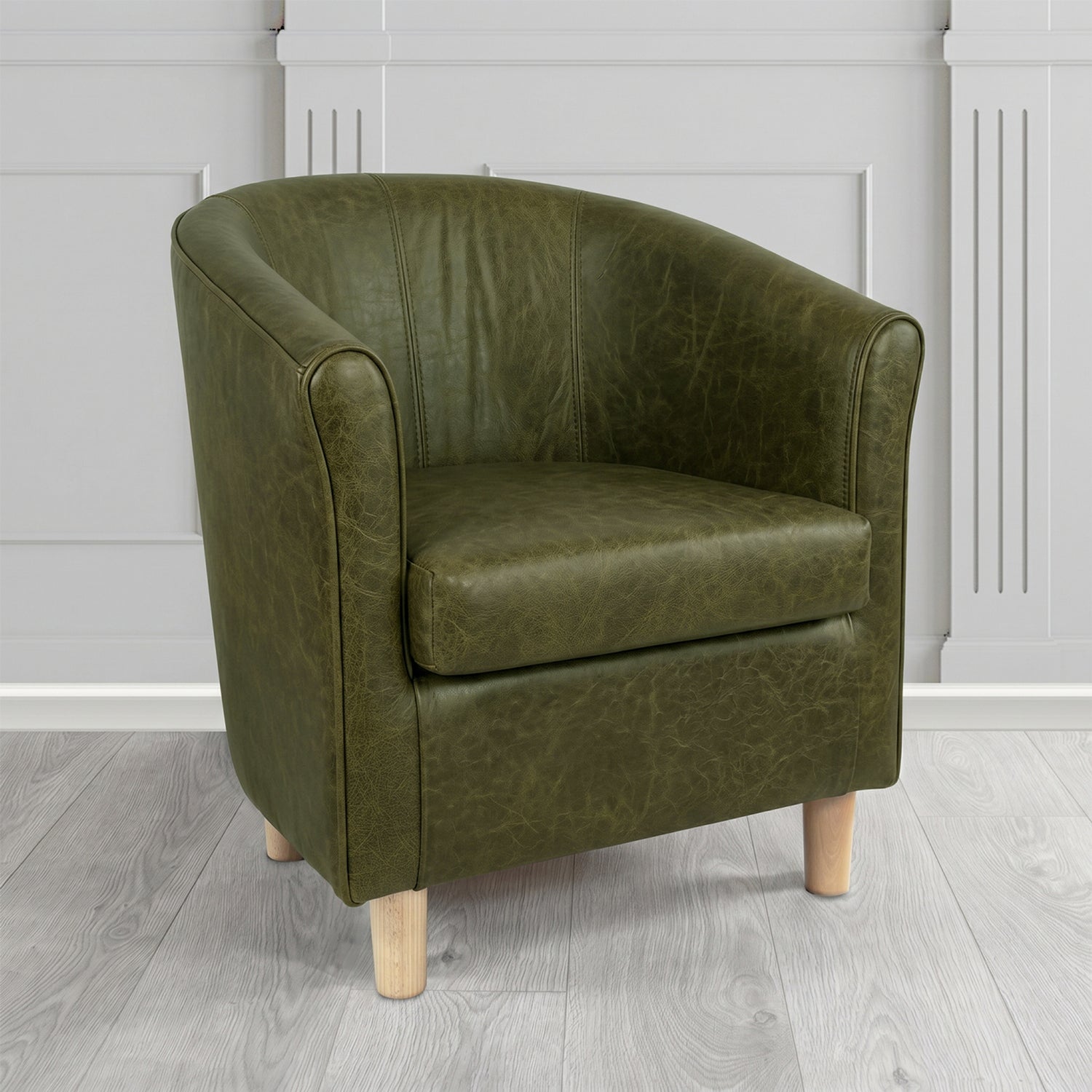 Tuscany Tub Chair in Crest Leather Saloon Semi-Aniline Crib 5 Genuine Leather