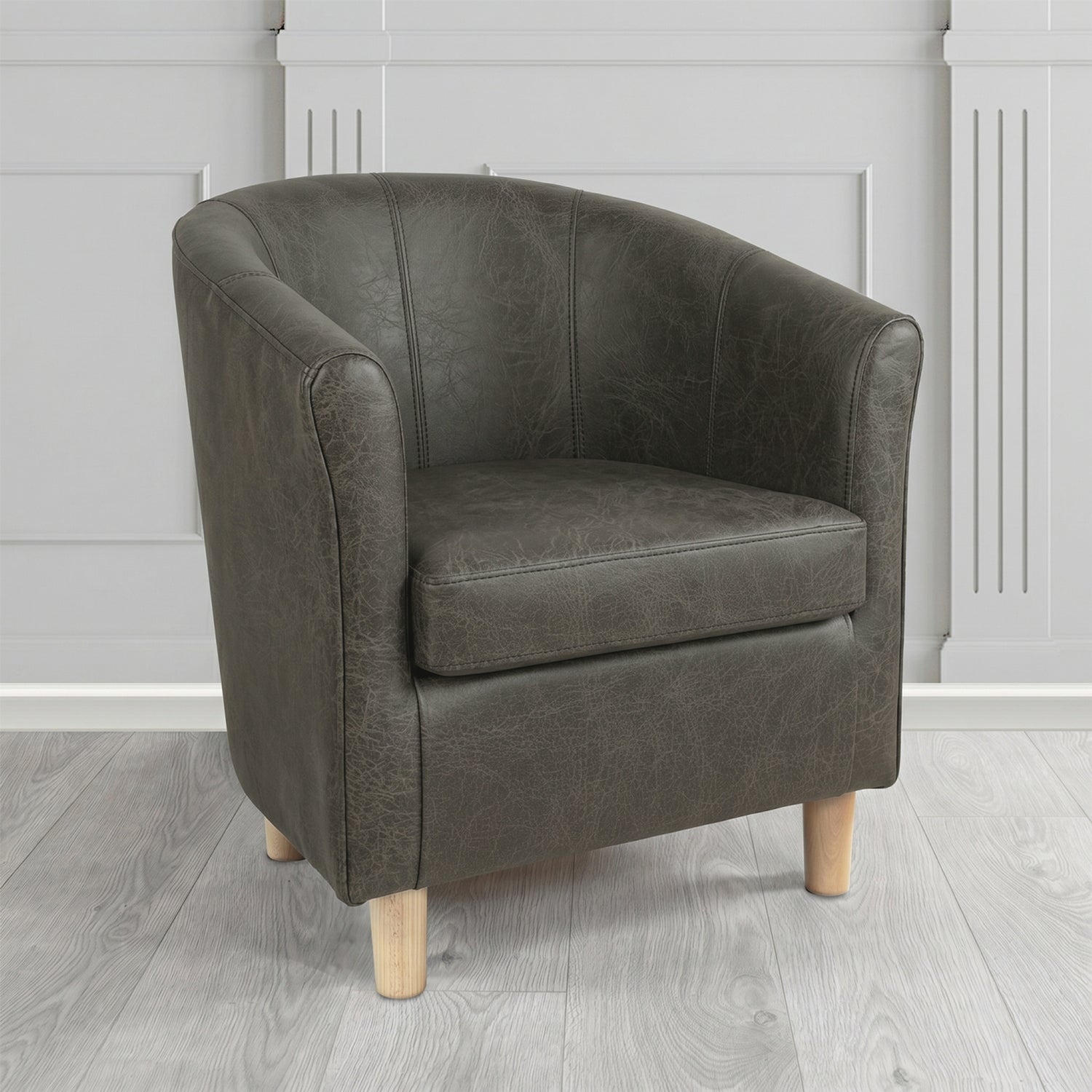 Tuscany Tub Chair in Crest Leather Saloon Semi-Aniline Crib 5 Genuine Leather