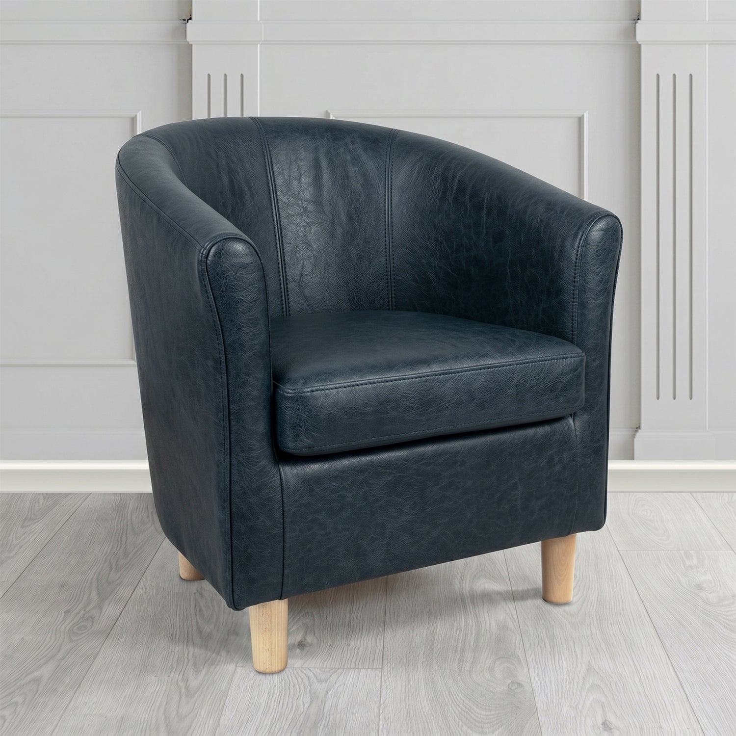 Tuscany Tub Chair in Crest Leather Saloon Semi-Aniline Crib 5 Genuine Leather