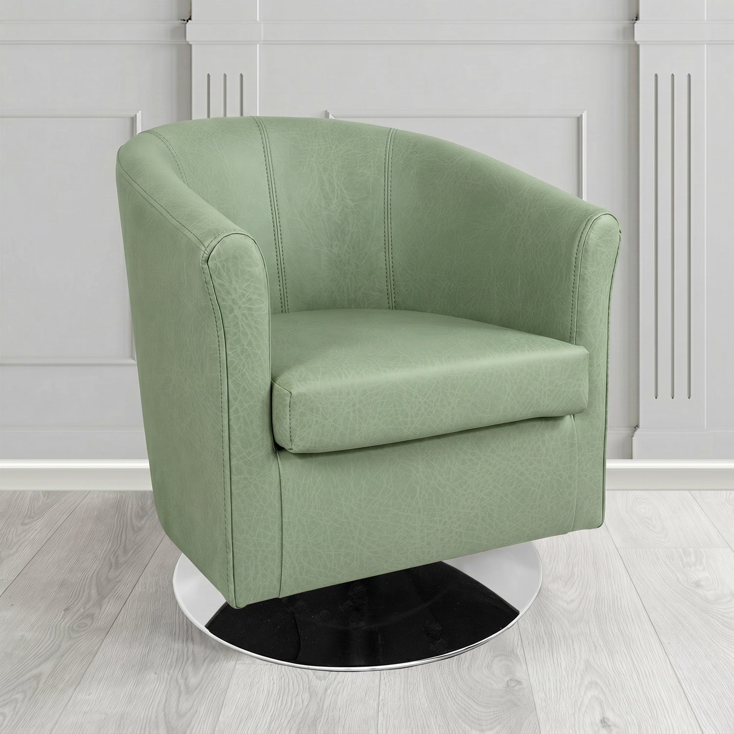 Tuscany Swivel Tub Chair in Crest Leather Saloon Semi-Aniline Crib 5 Genuine Leather