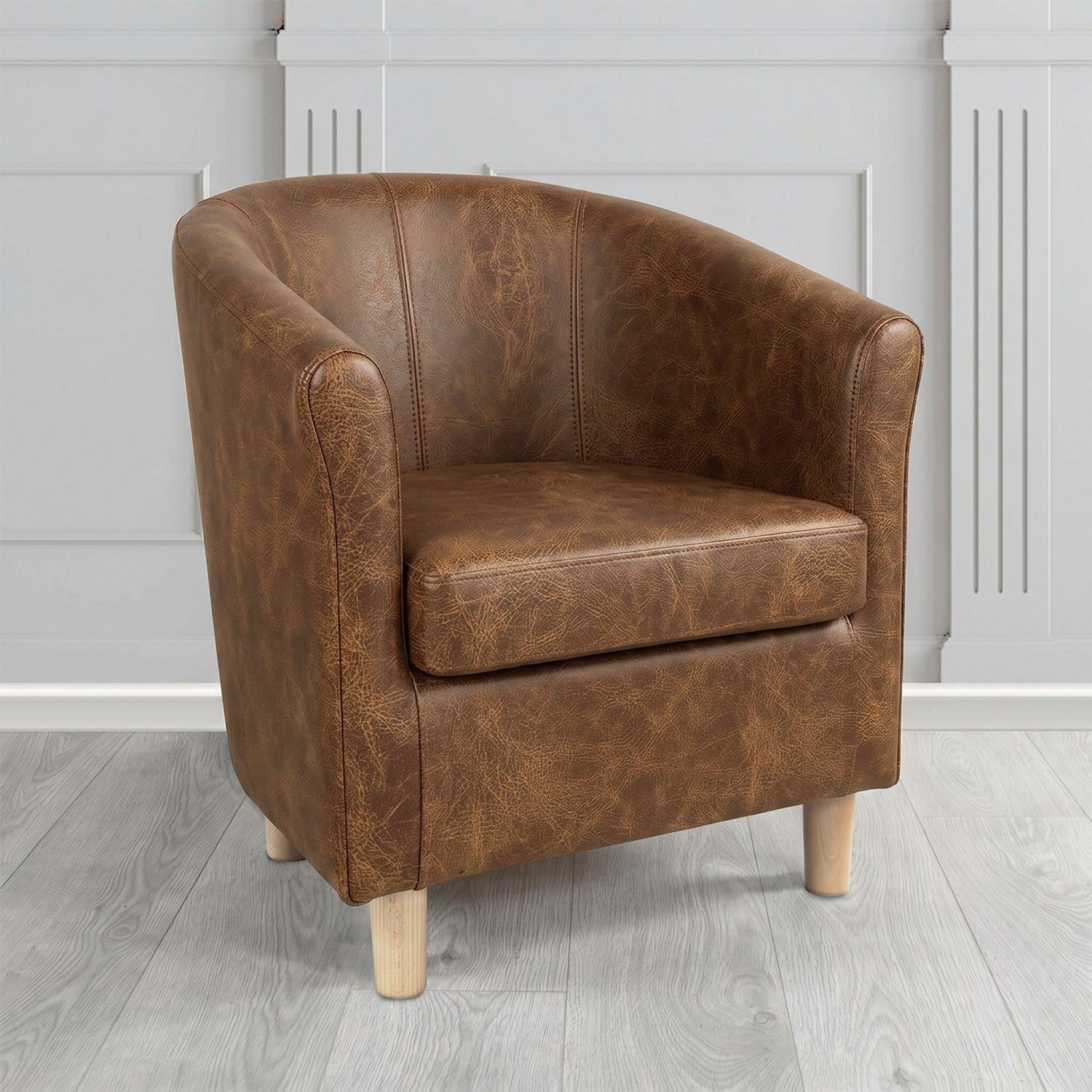 Tuscany Tub Chair in Crest Leather Saloon Semi-Aniline Crib 5 Genuine Leather