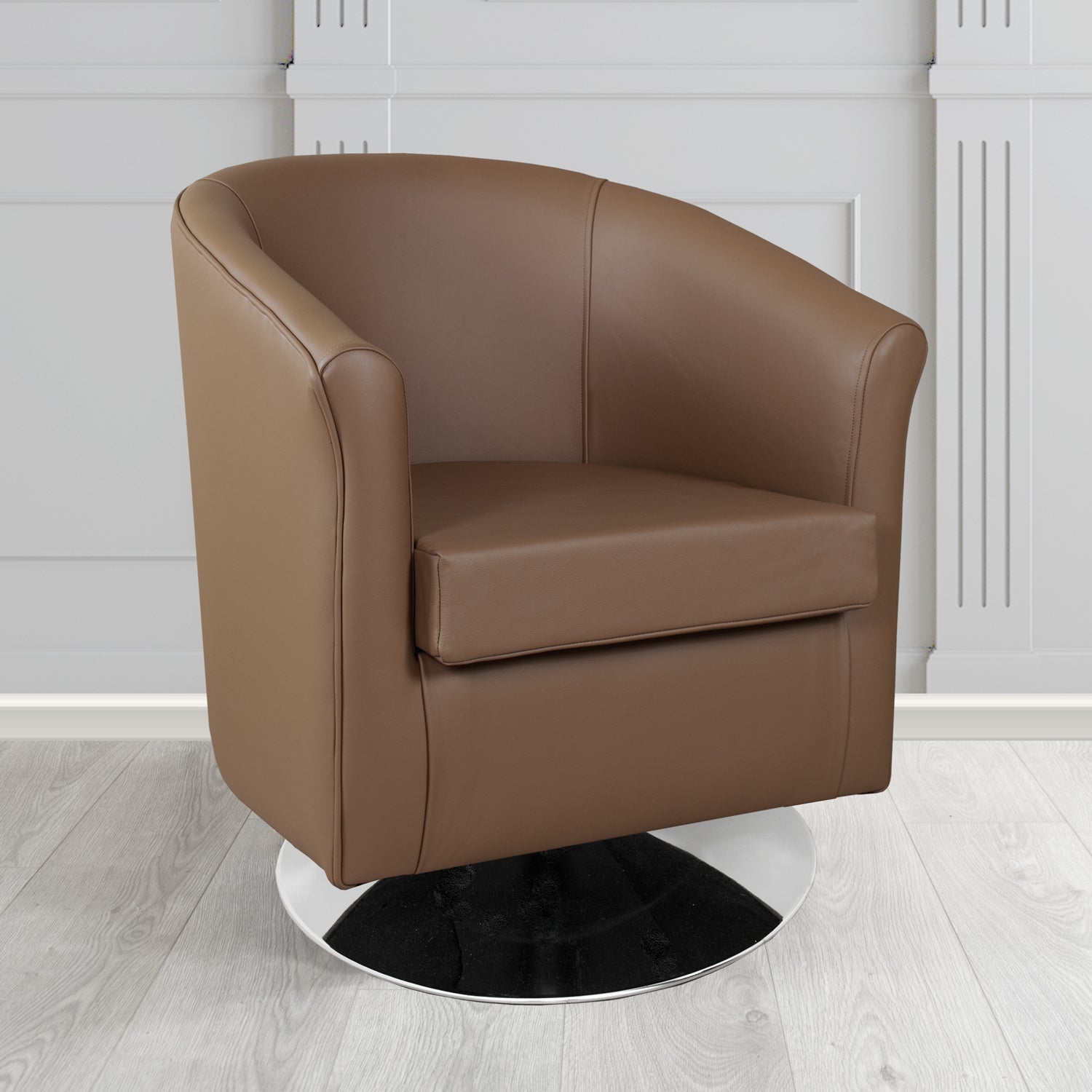 Tuscany Swivel Tub Chair in Crest Leather Shelly Crib 5 Genuine Leather