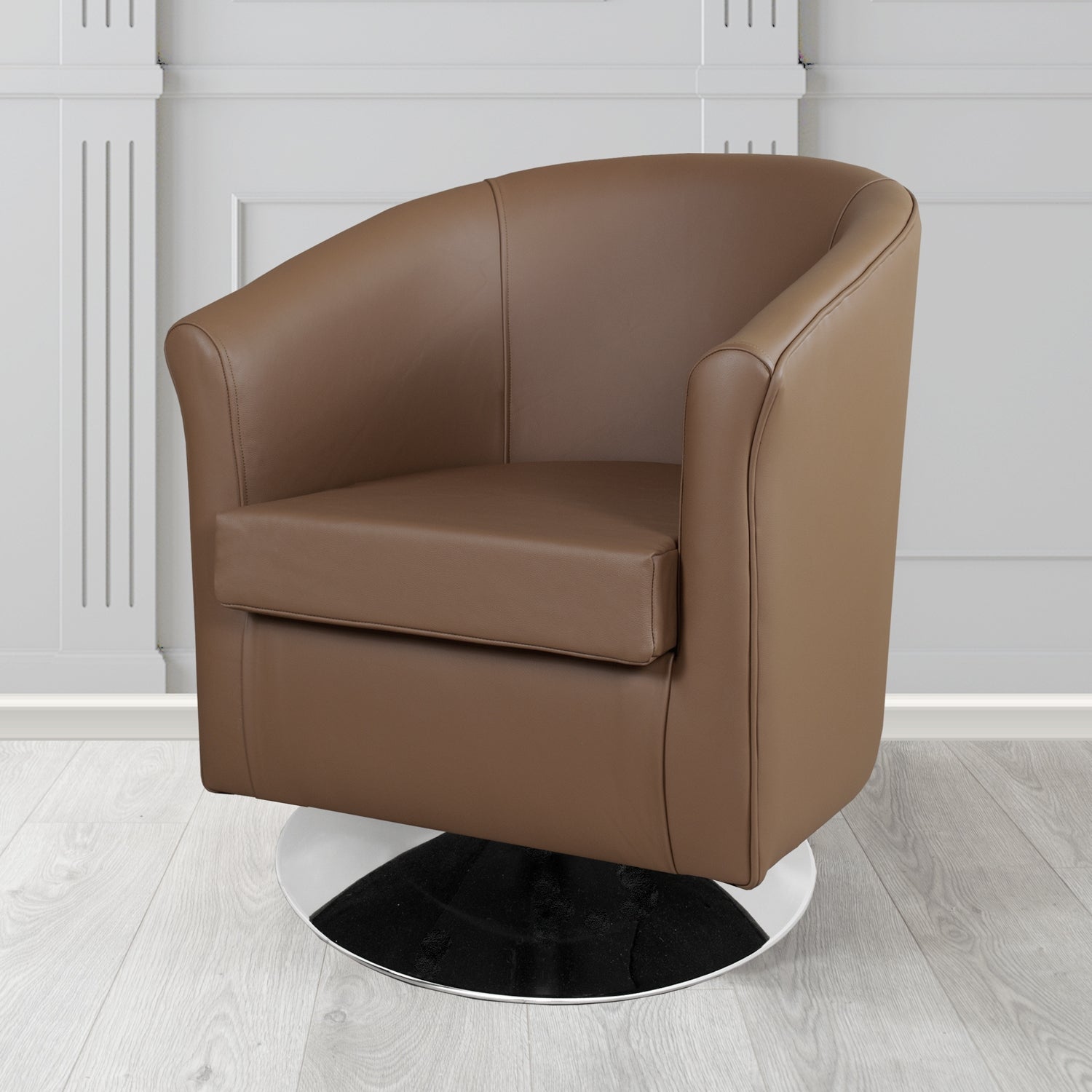 Tuscany Swivel Tub Chair in Crest Leather Shelly Crib 5 Genuine Leather
