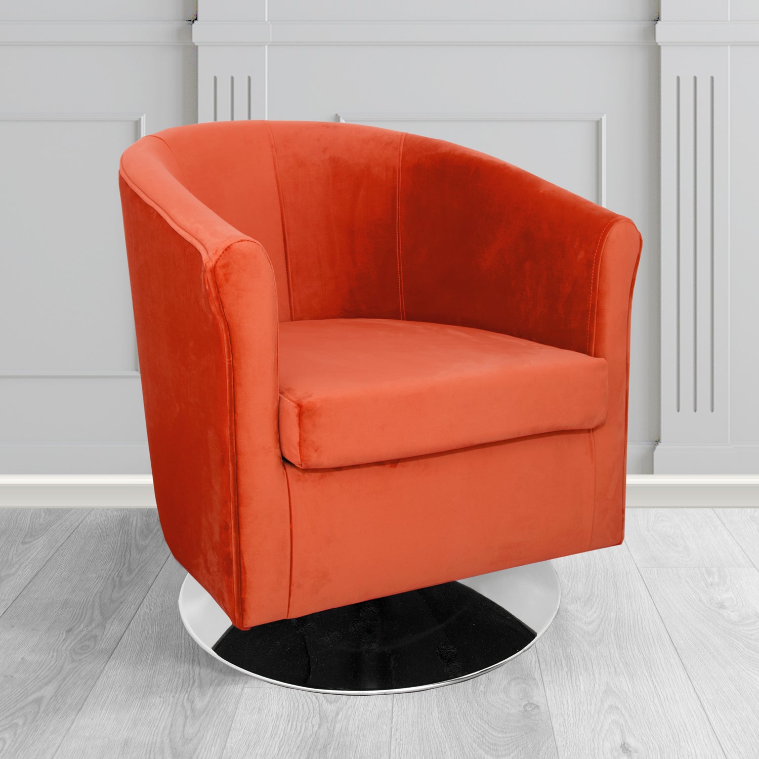 Tuscany Swivel Tub Chair in Villa Nova Atil II Crib 5 Velvet Fabric