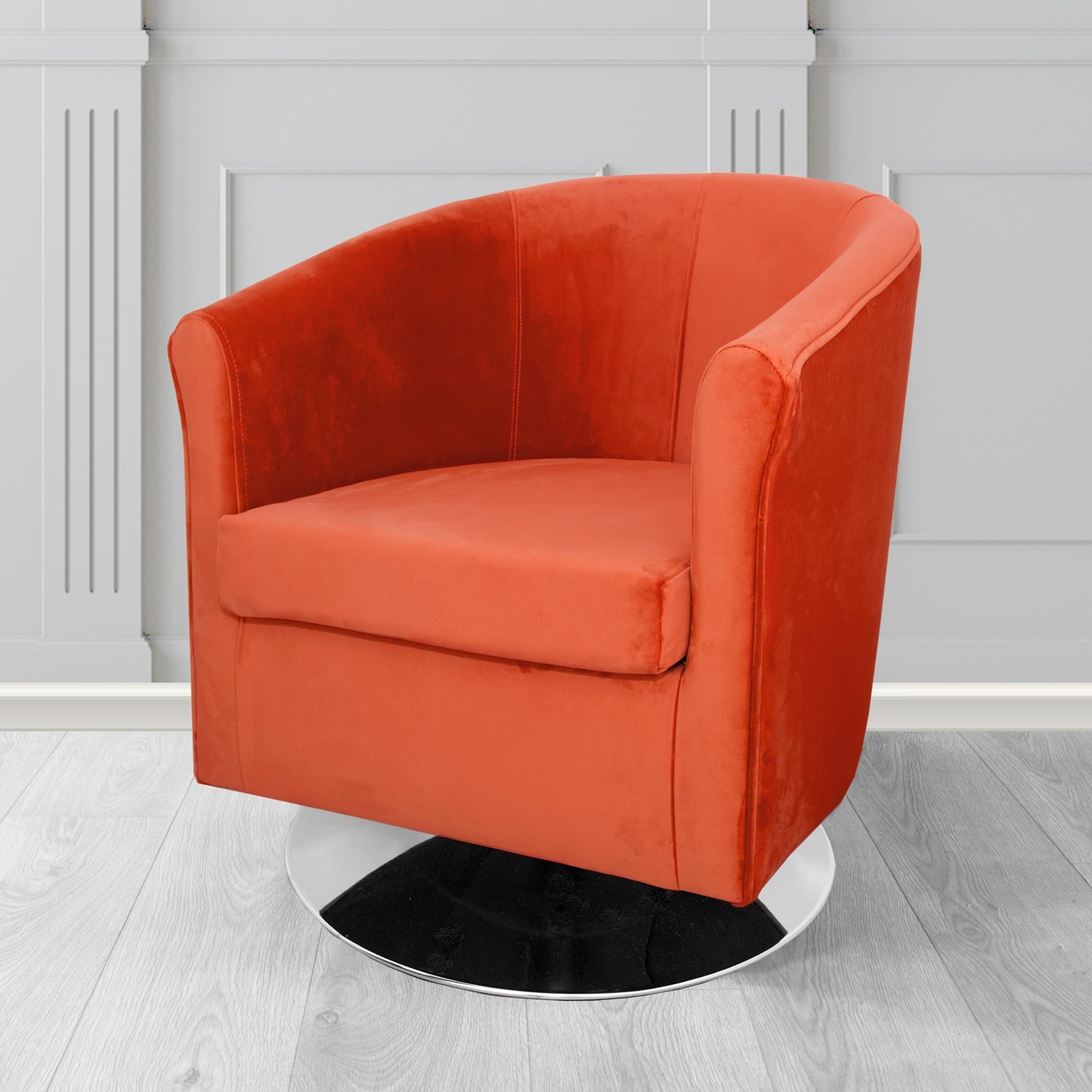 Tuscany Swivel Tub Chair in Villa Nova Atil II Crib 5 Velvet Fabric