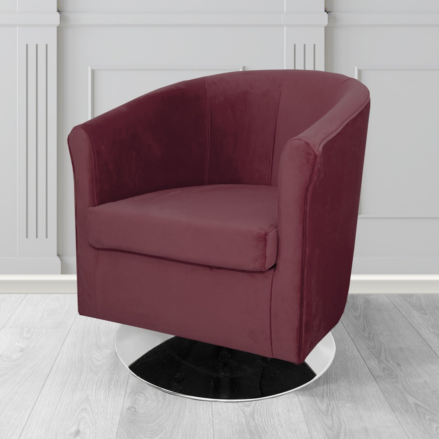 Tuscany Swivel Tub Chair in Villa Nova Atil II Crib 5 Velvet Fabric