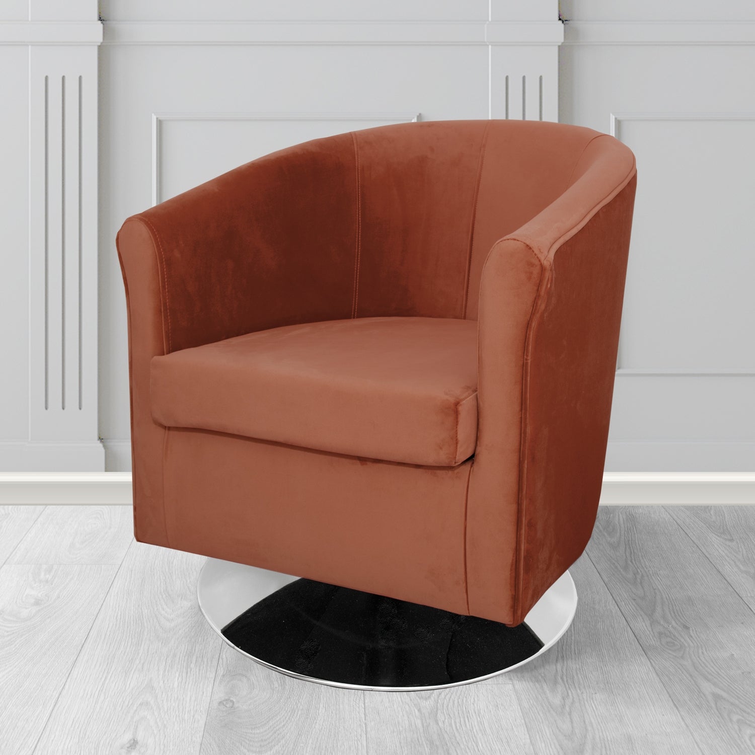 Tuscany Swivel Tub Chair in Villa Nova Atil II Crib 5 Velvet Fabric