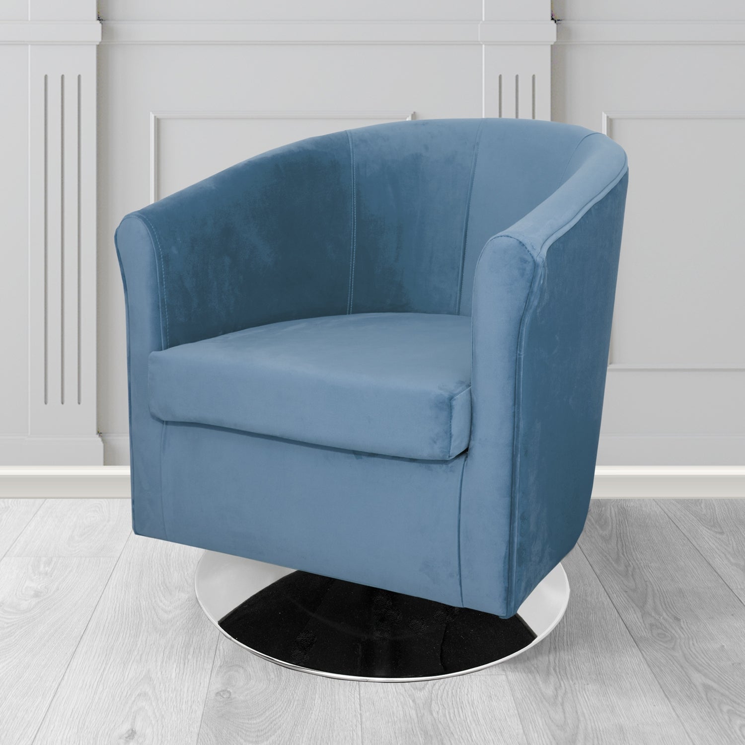 Tuscany Swivel Tub Chair in Villa Nova Atil II Crib 5 Velvet Fabric